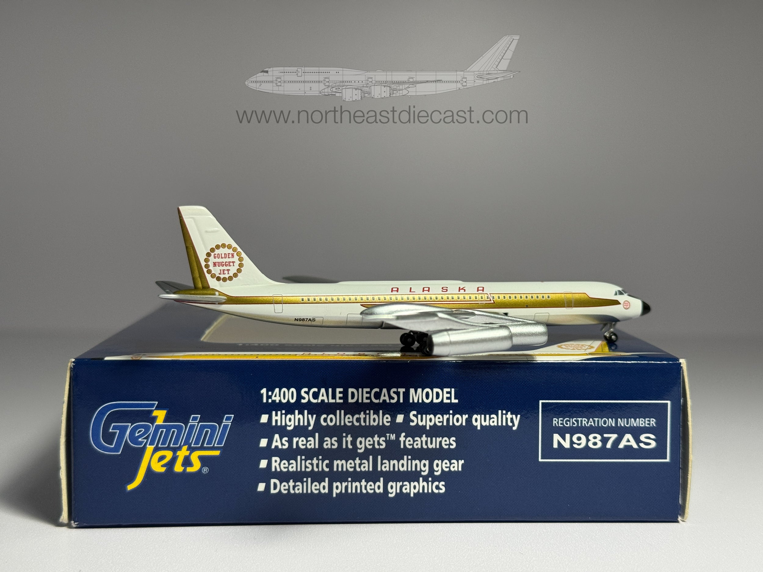Alaska Airlines Convair CV-990 1:400 Gemini Jets N987AS (GJASA539)
