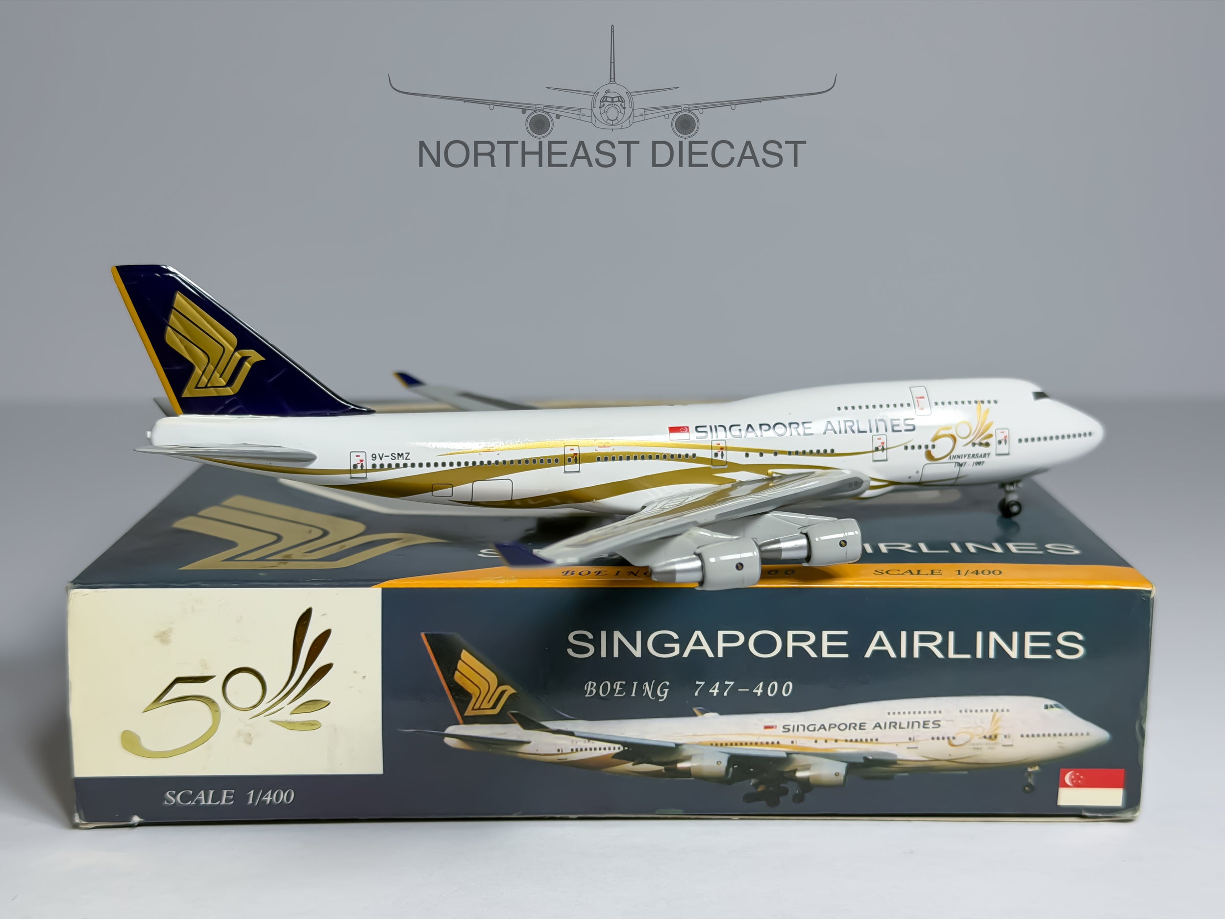 Singapore Airlines Boeing 747-400 1:400 Net Models 9V-SMZ (NM4009VSMZ)