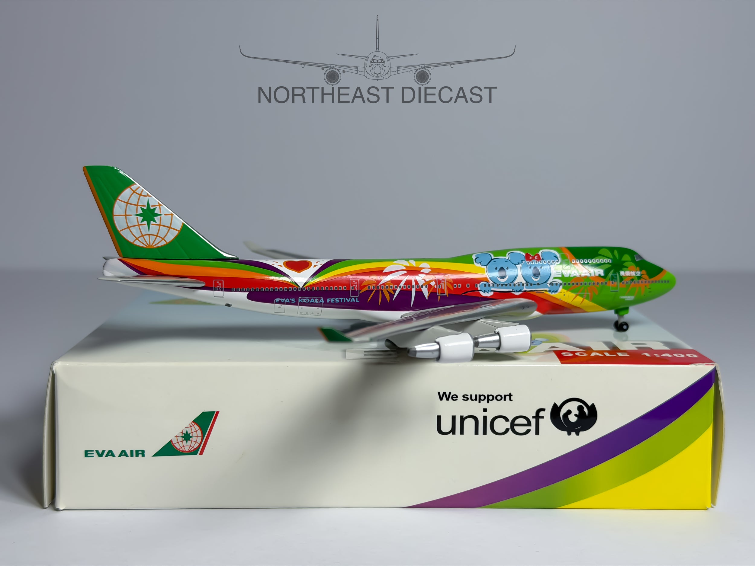 Eva Air Boeing 747-400 1:400 Net Models Fantasy (NM400EVAKOALA)