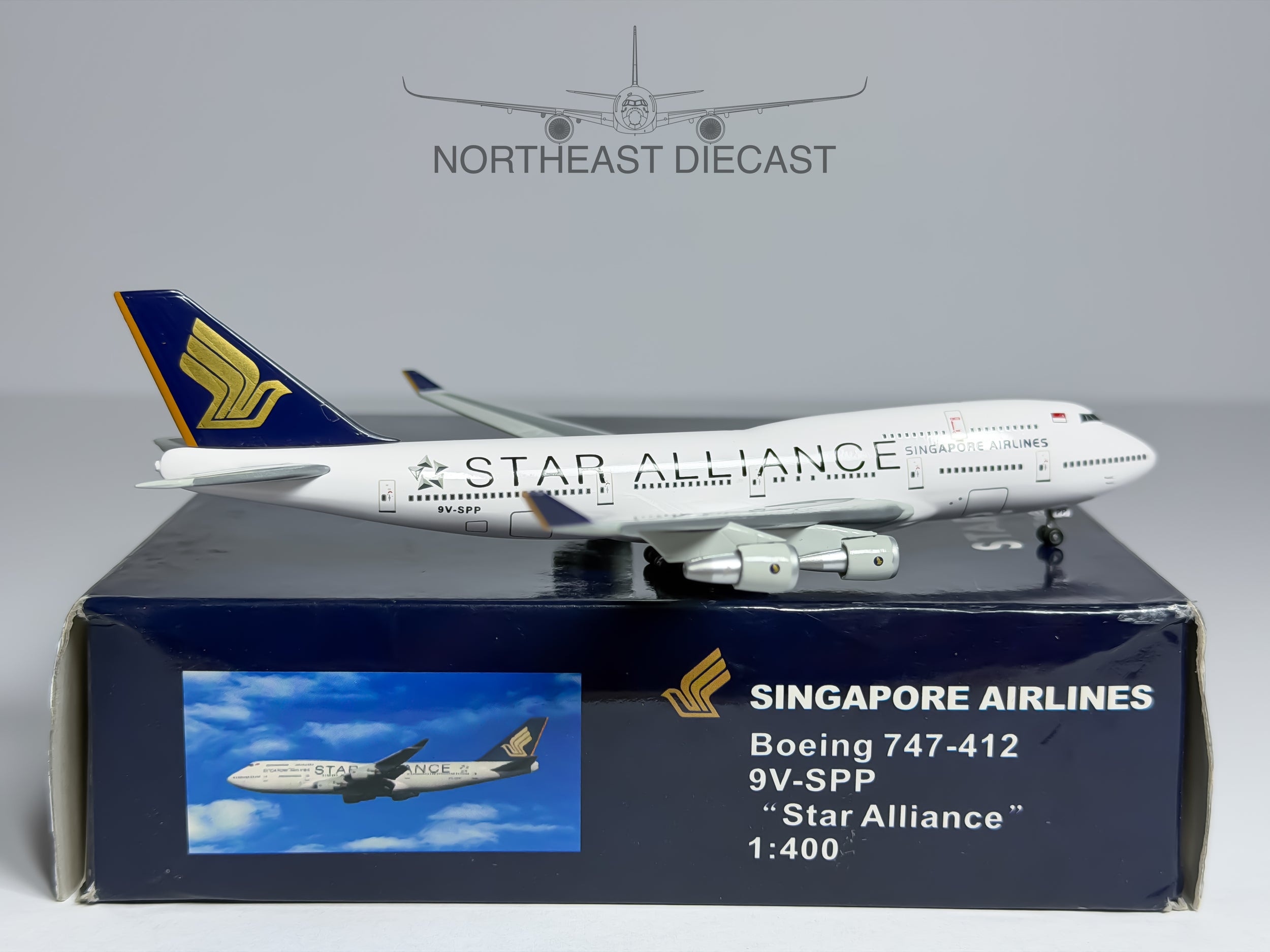 Thai Airways Boeing 747-400 1:400 Net Models 9V-SPP (NM9VSPP)