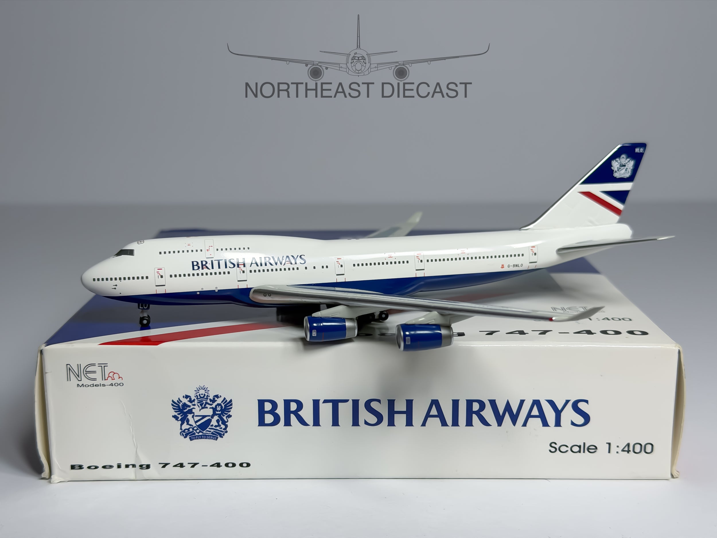 British Airways Boeing 747-400 1:400 Net Models G-BNLO (NMGBNLO)