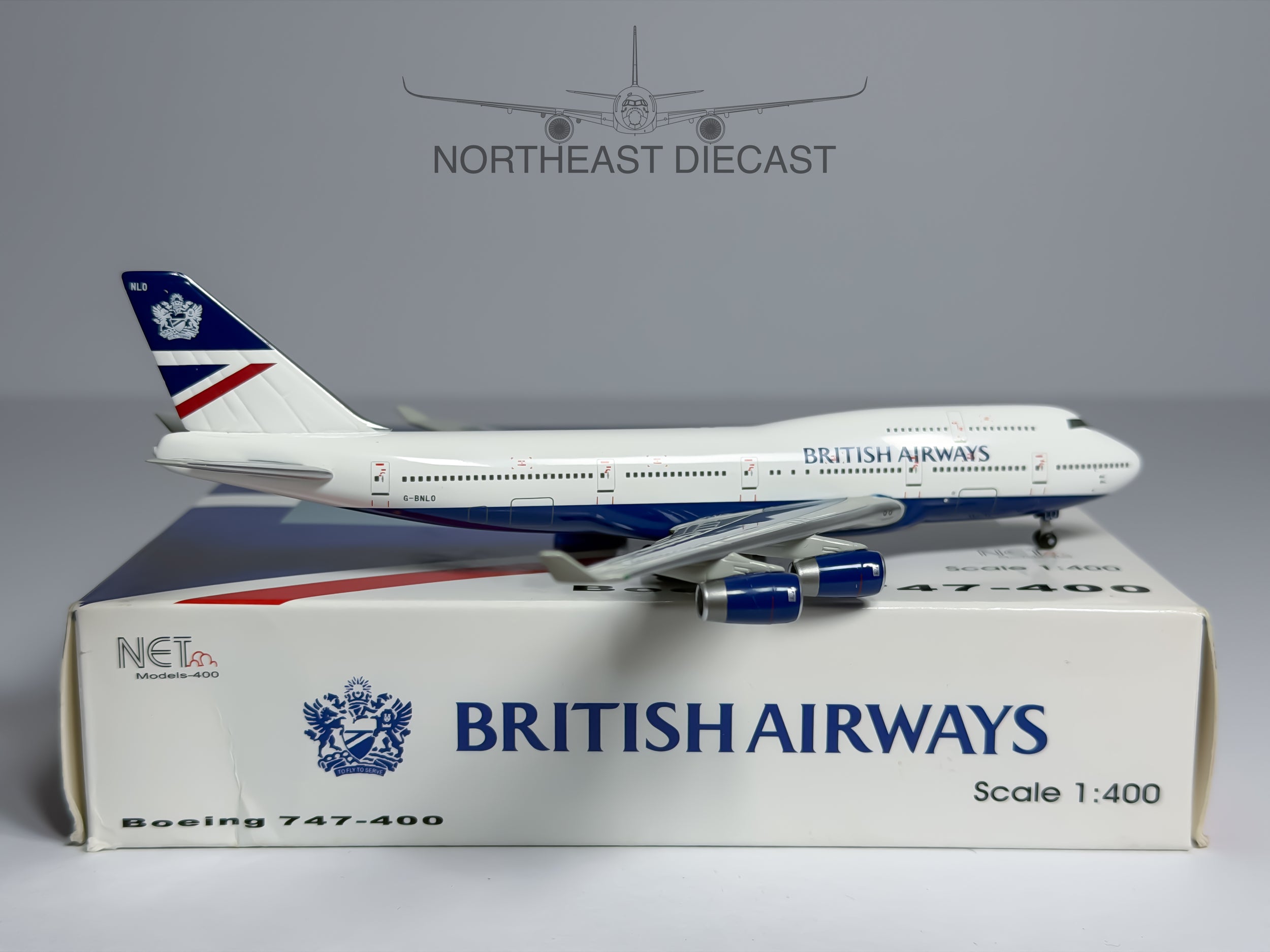 British Airways Boeing 747-400 1:400 Net Models G-BNLO (NMGBNLO)