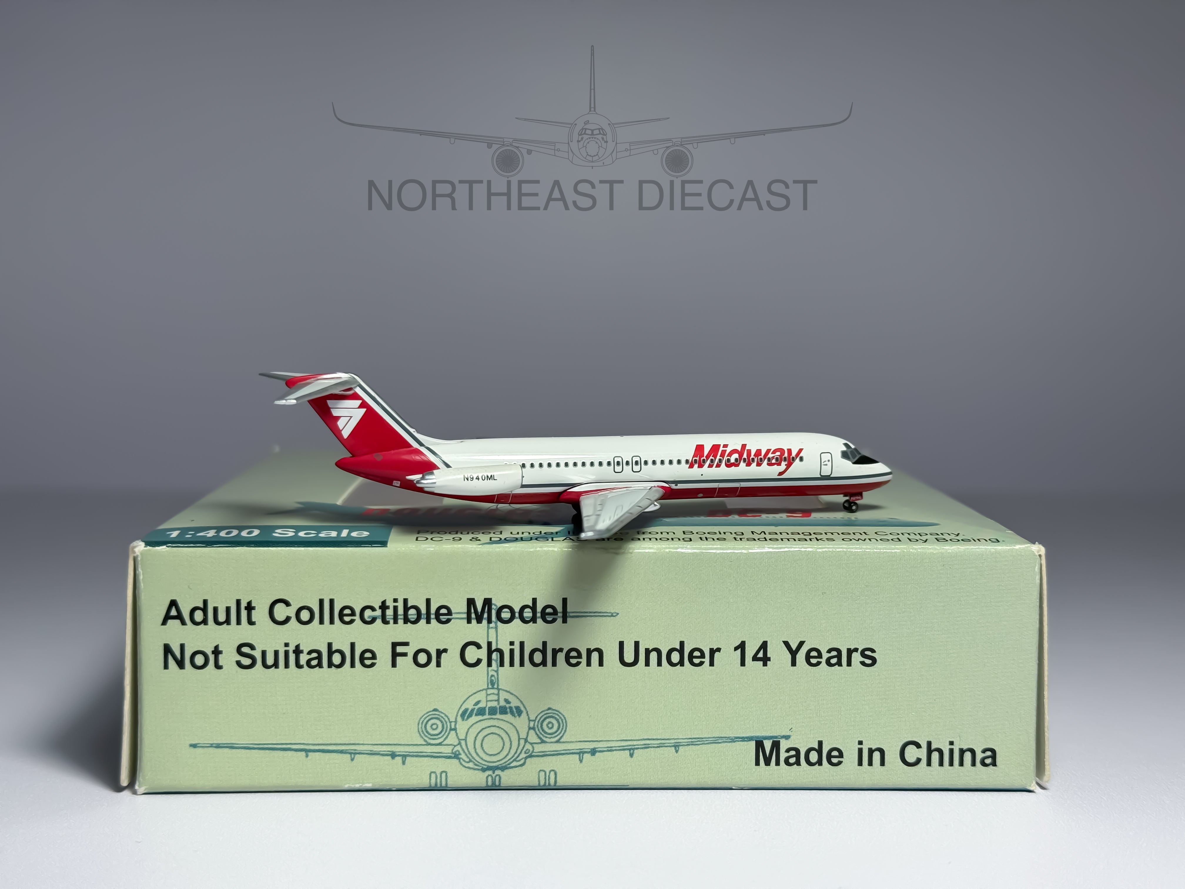 Midway Airlines Douglas DC-9-30 1:400 Net Models N940ML (NMN940ML)