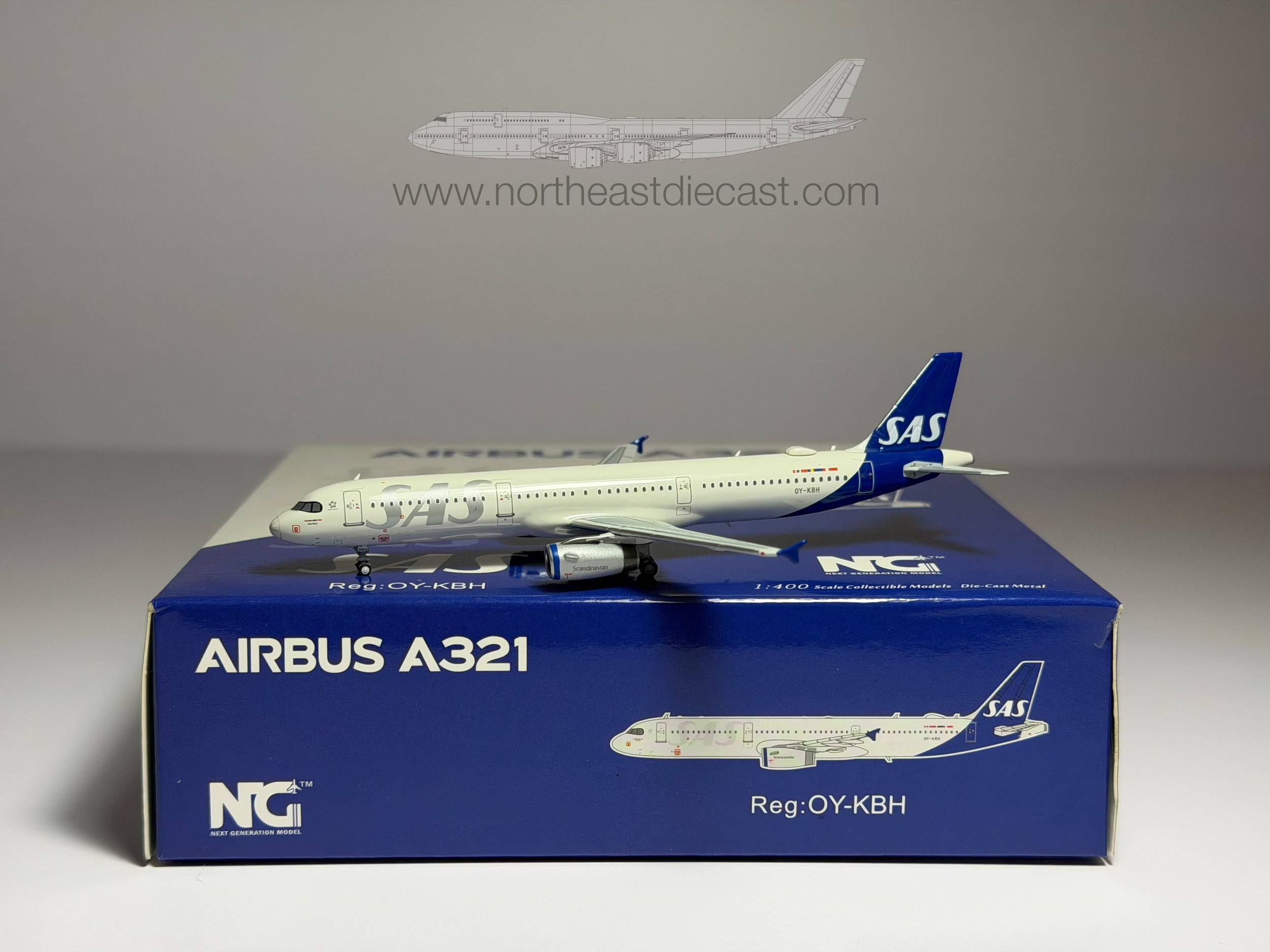 SAS Scandanavian Airbus A321-200 1:400 NG Models OY-KBH (NG13005)
