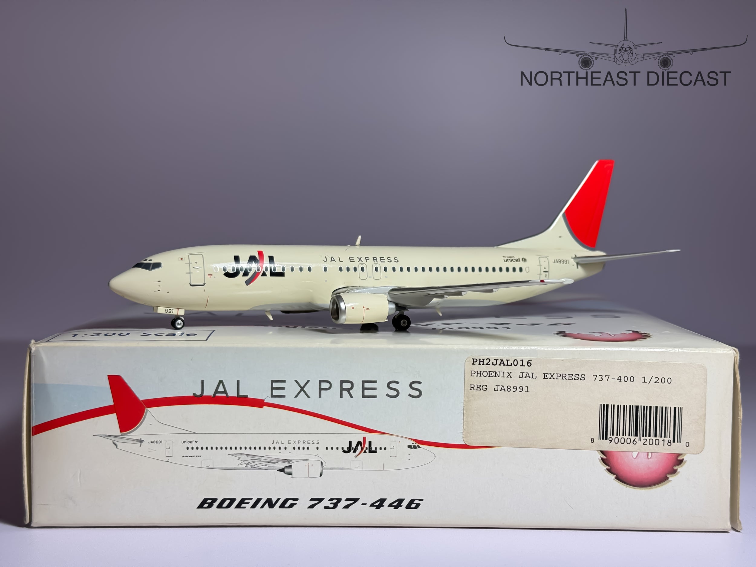 JAL Express Boeing 737-400 1:200 Phoenix JA8991 (PH220018)