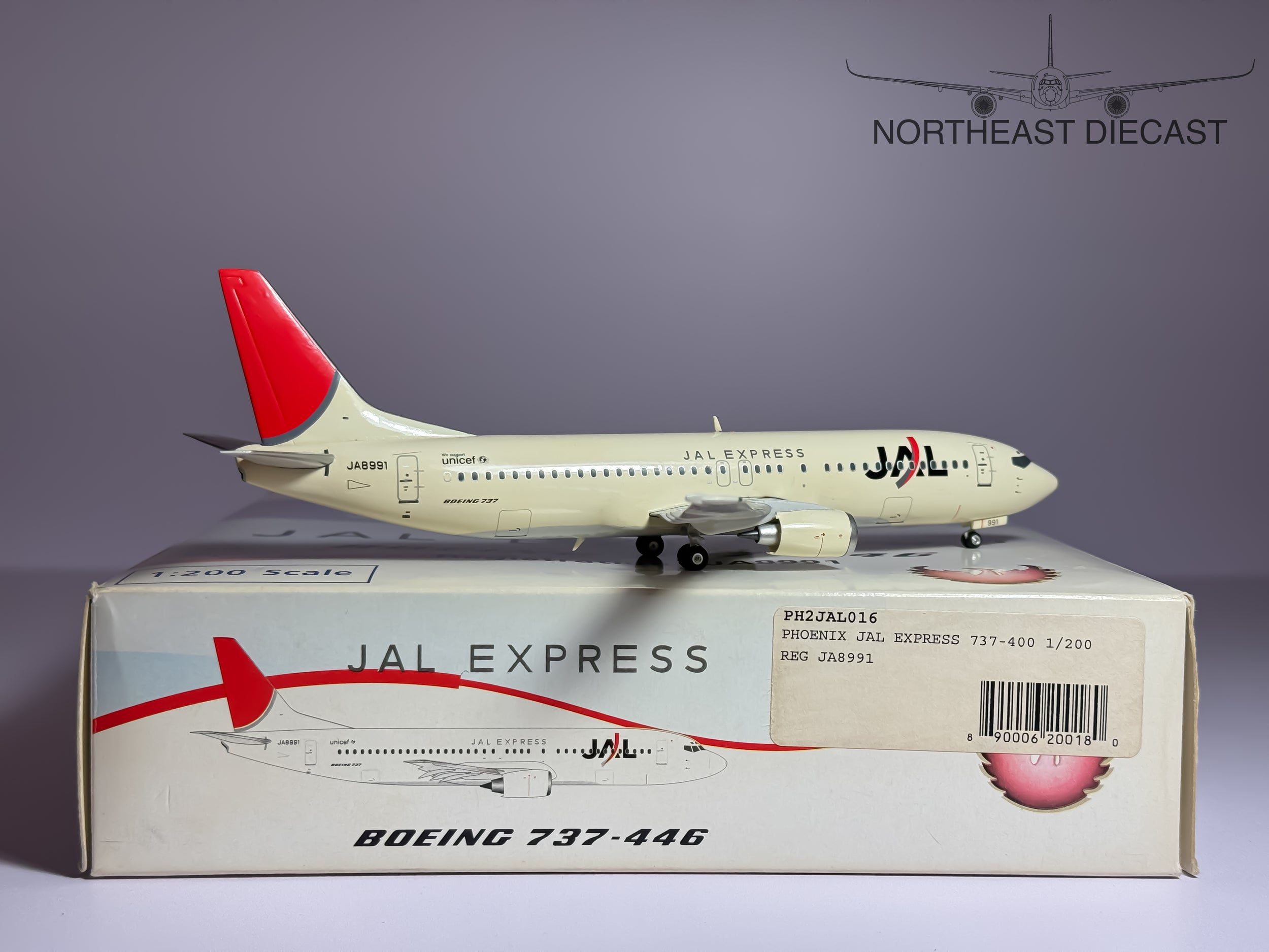 JAL Express Boeing 737-400 1:200 Phoenix JA8991 (PH220018)