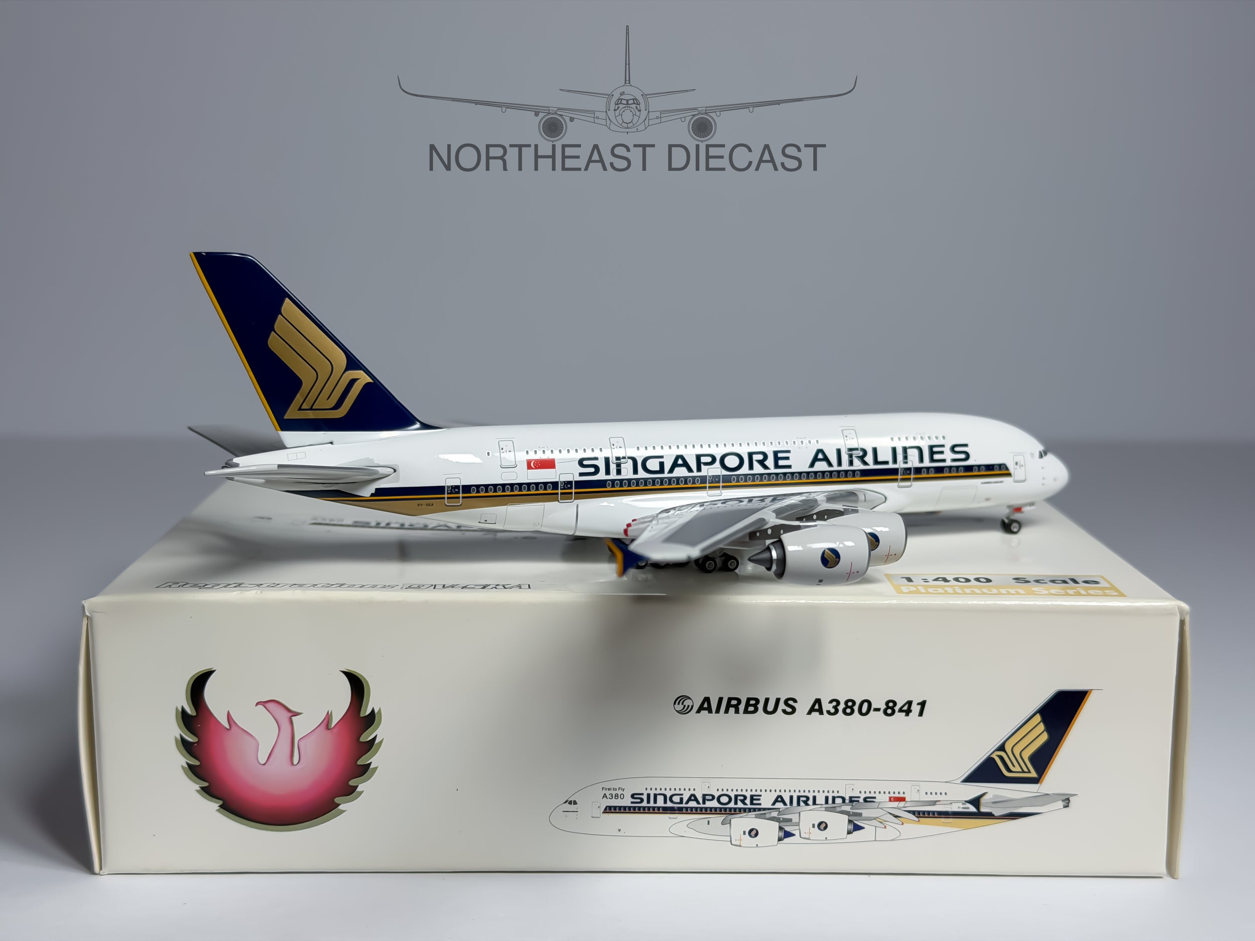 Singapore Airlines Airbus A380-800 1:400 Phoenix 9V-SKA (PH410185)