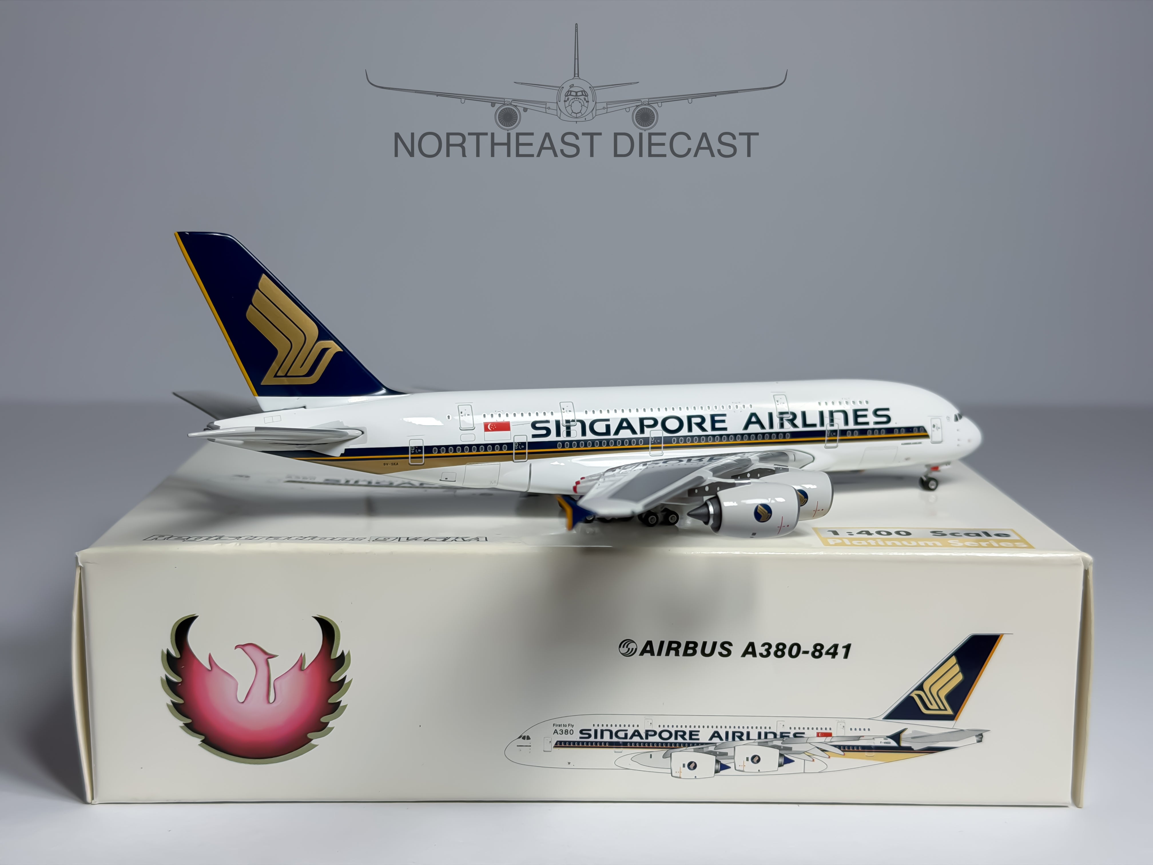 Singapore Airlines Airbus A380-800 1:400 Phoenix 9V-SKA (PH410185)