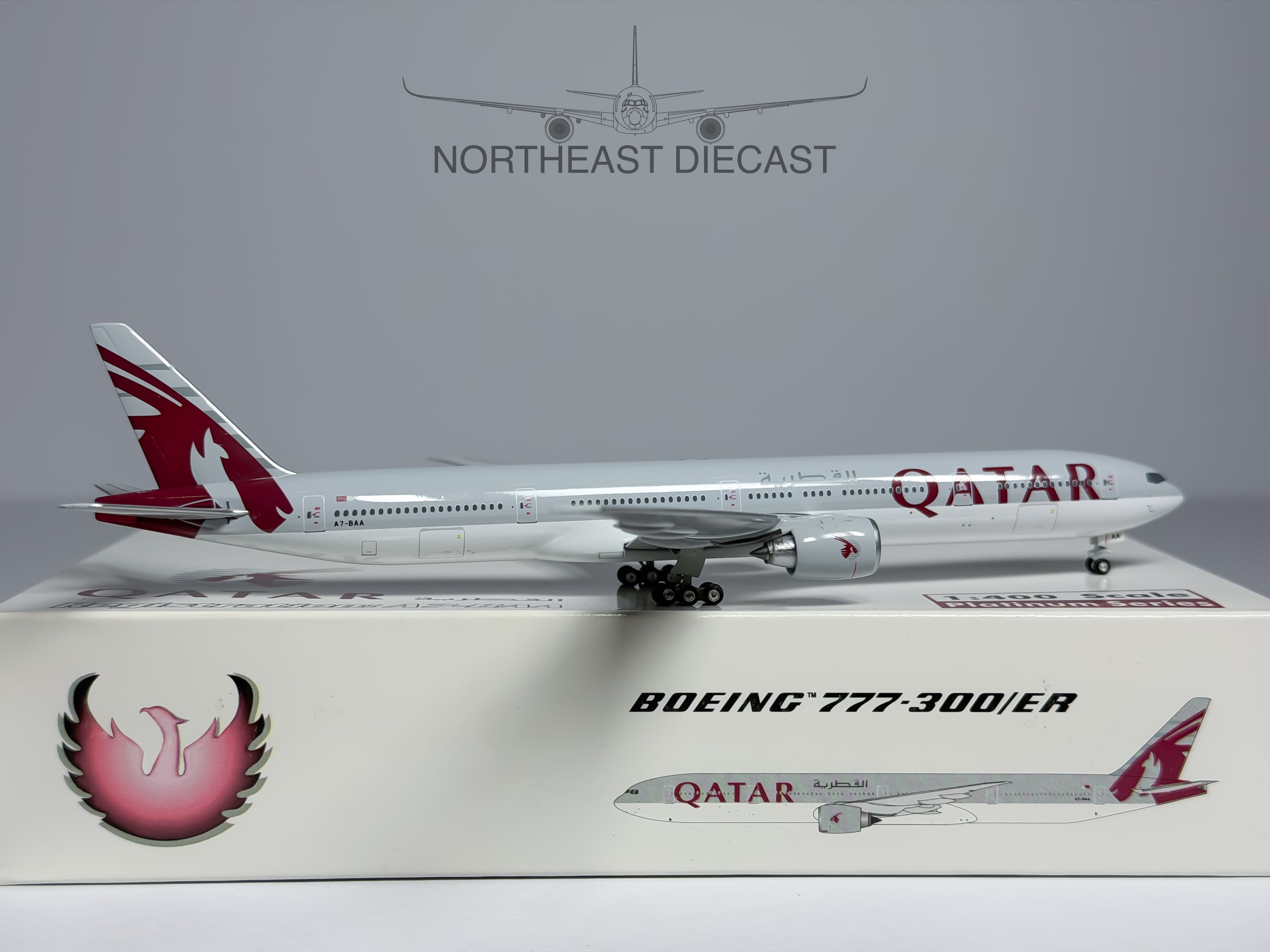 Qatar Airways Boeing 777-300ER 1:400 Phoenix A7-BAA (PH410207)