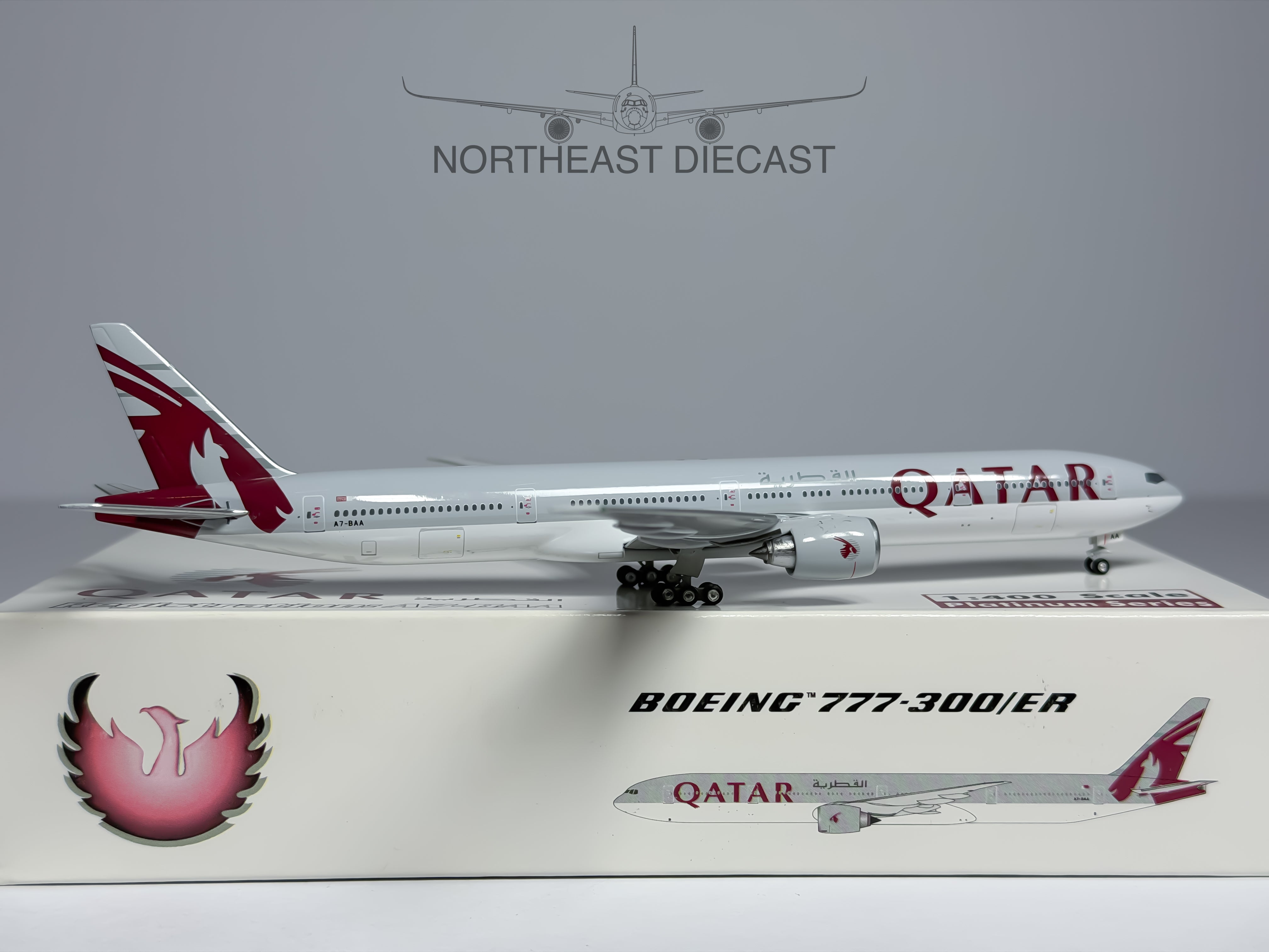 Qatar Airways Boeing 777-300ER 1:400 Phoenix A7-BAA (PH410207)