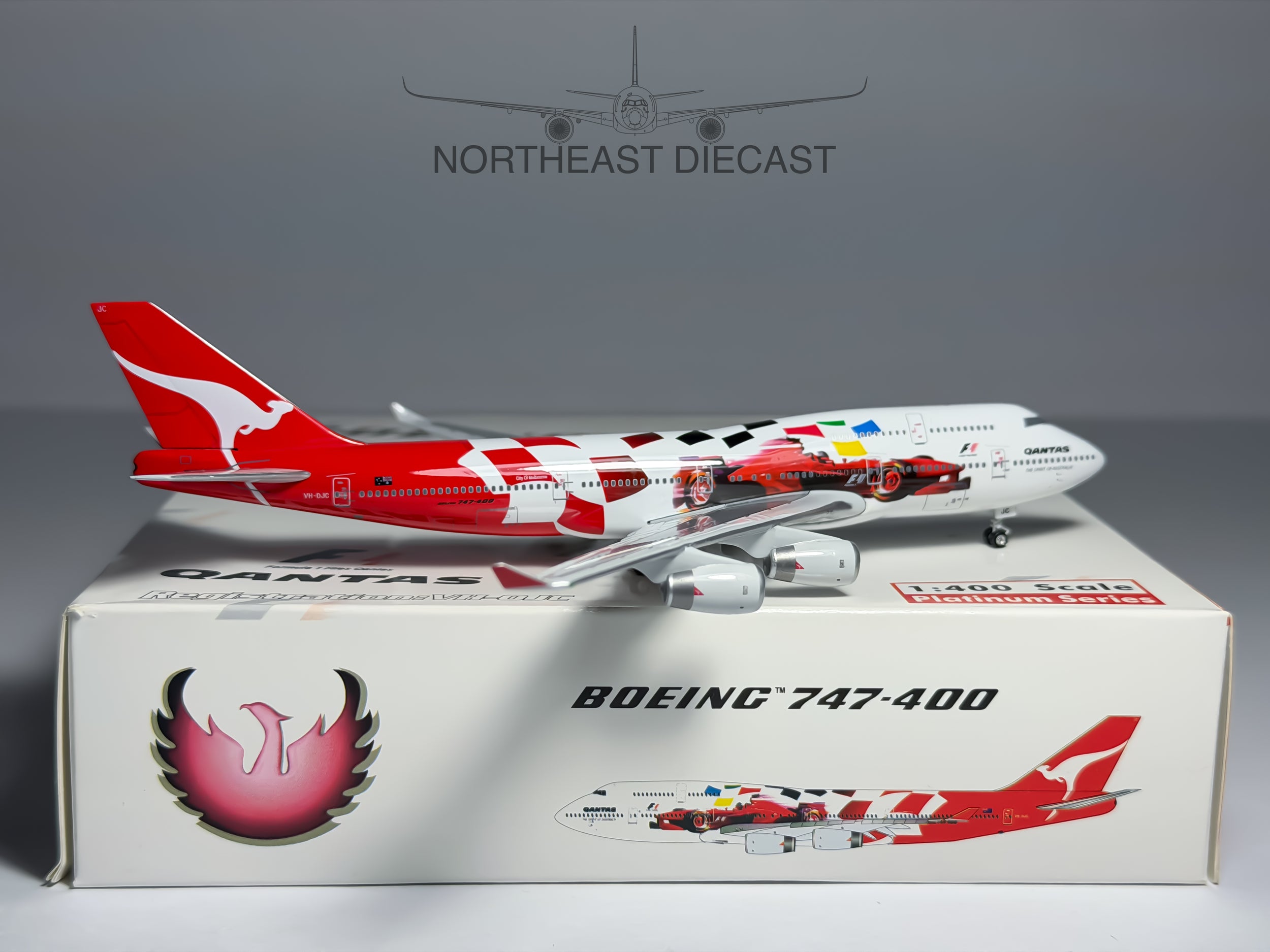 Qantas Airways Boeing 747-400 1:400 Phoenix VH-OJC (PH410223)
