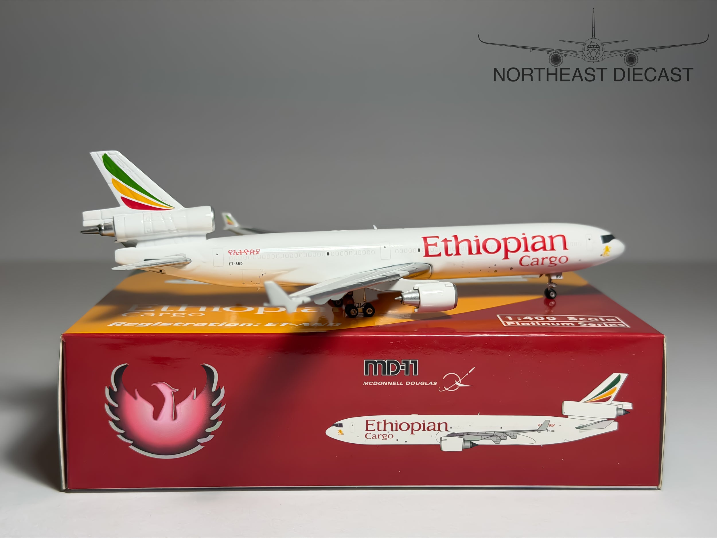 Ethiopian Cargo McDonnell Douglas MD-11 1:400 Phoenix ET-AND (PH411821)