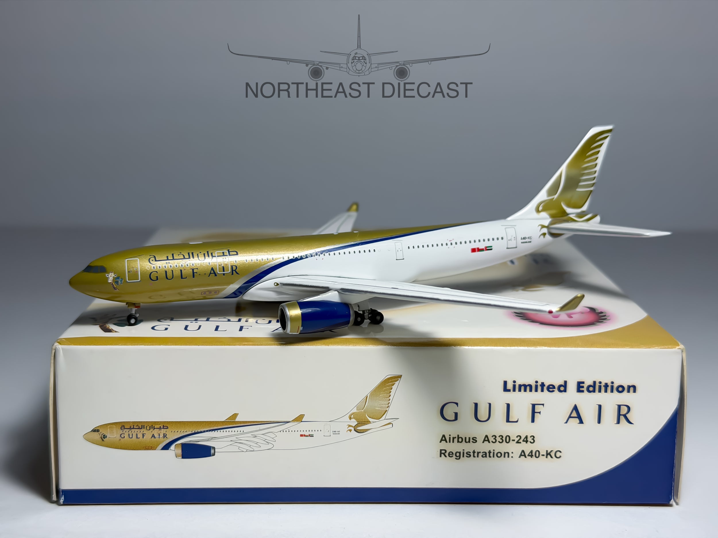 Gulf Air Airbus A330-200 1:400 Phoenix A40-KC (PH4GFA159)