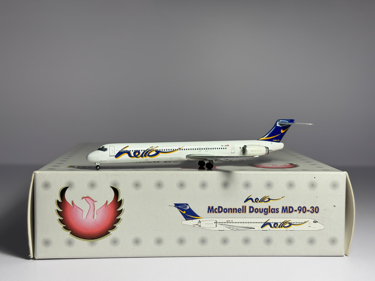 Hello McDonnell Douglas MD-90 1:400 Phoenix HB-JIB (PH4HLO095)