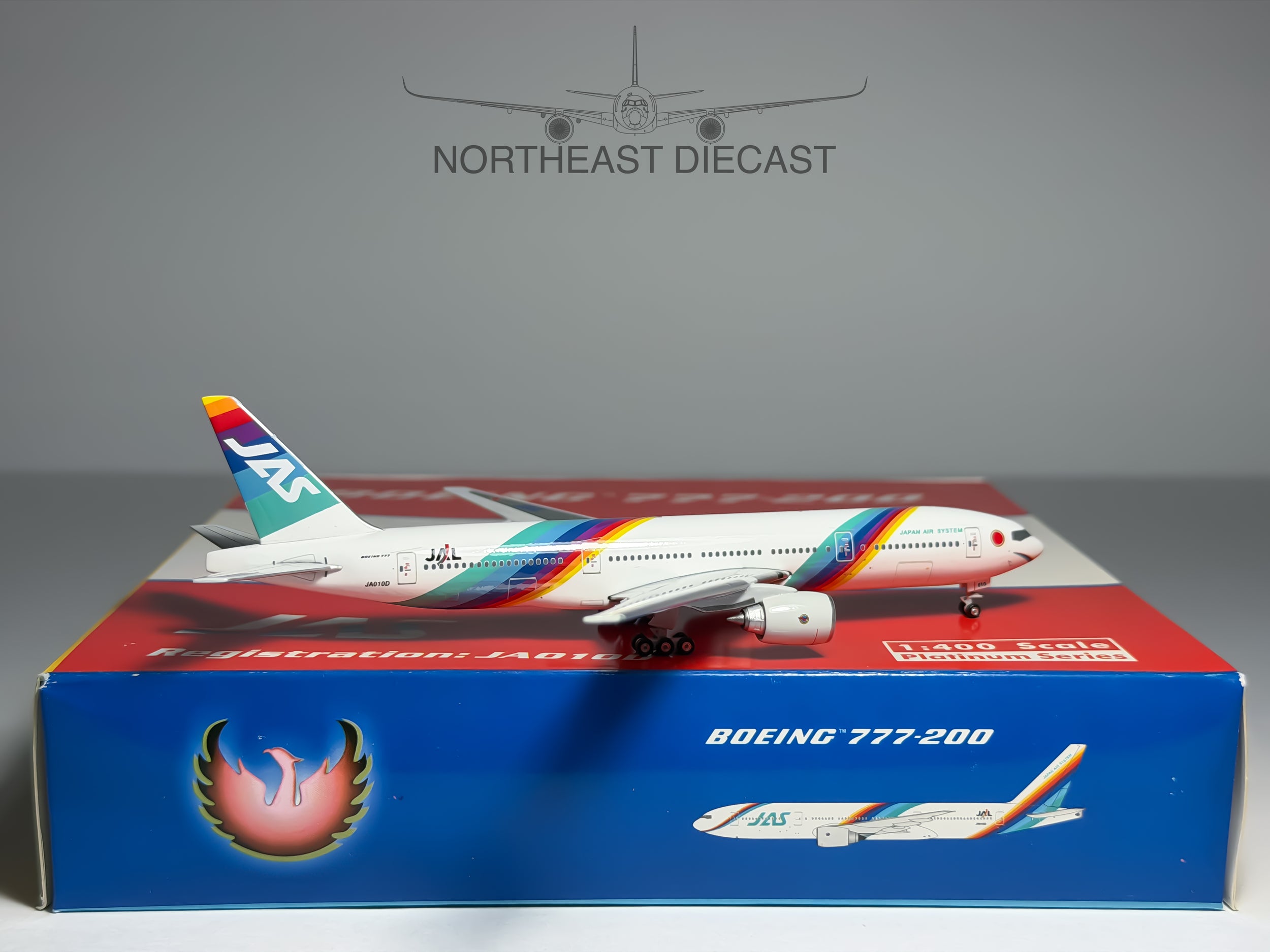 JAS Japan Air System Boeing 777-200 1:400 Phoenix JA010D (PH4JAS304)