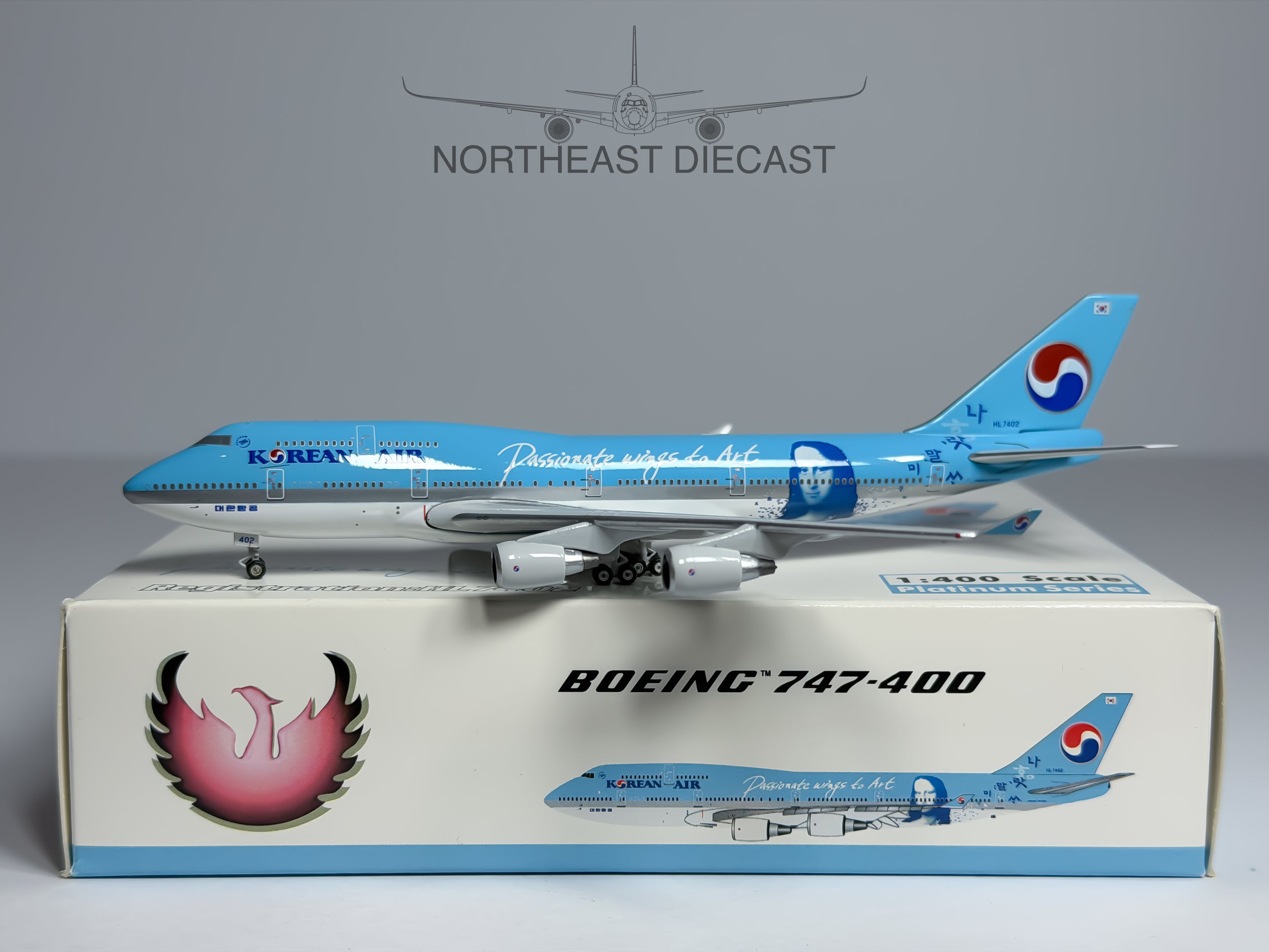 Korean Air Boeing 747-400 1:400 Phoenix HL7402 (PH4KAL292)