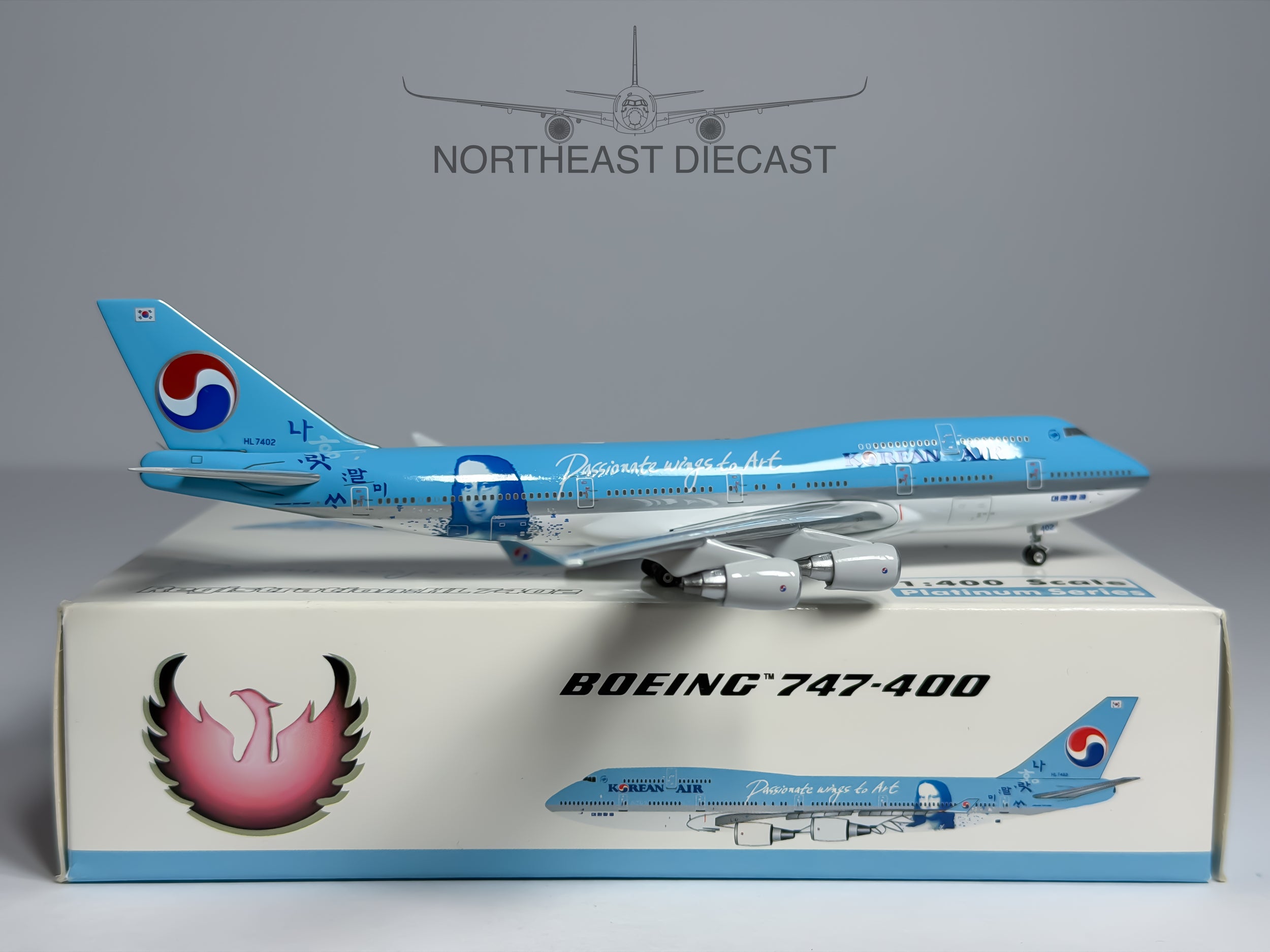 Korean Air Boeing 747-400 1:400 Phoenix HL7402 (PH4KAL292)