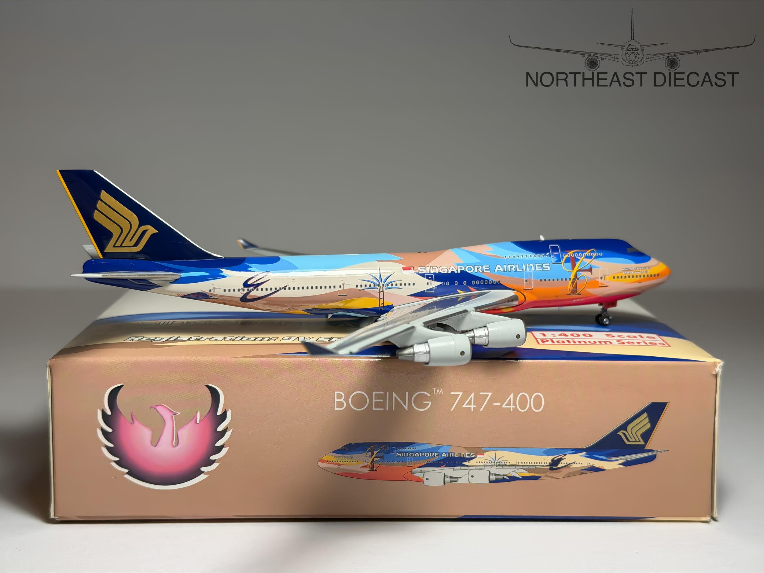 Singapore Airlines Boeing 747-400 1:400 Phoenix 9V-SPK (PH4SIA839)
