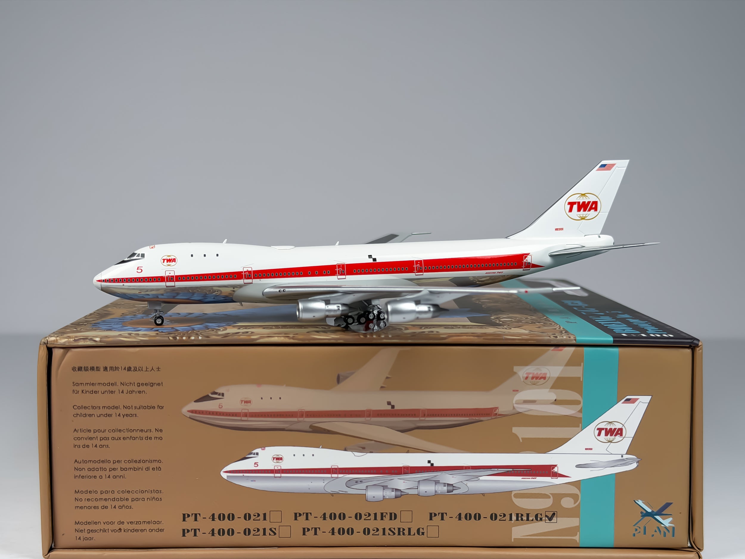 Trans World Airlines (TWA) Boeing 747-100 1:400 Patriot Models N93101 (PT-400-021RLG)
