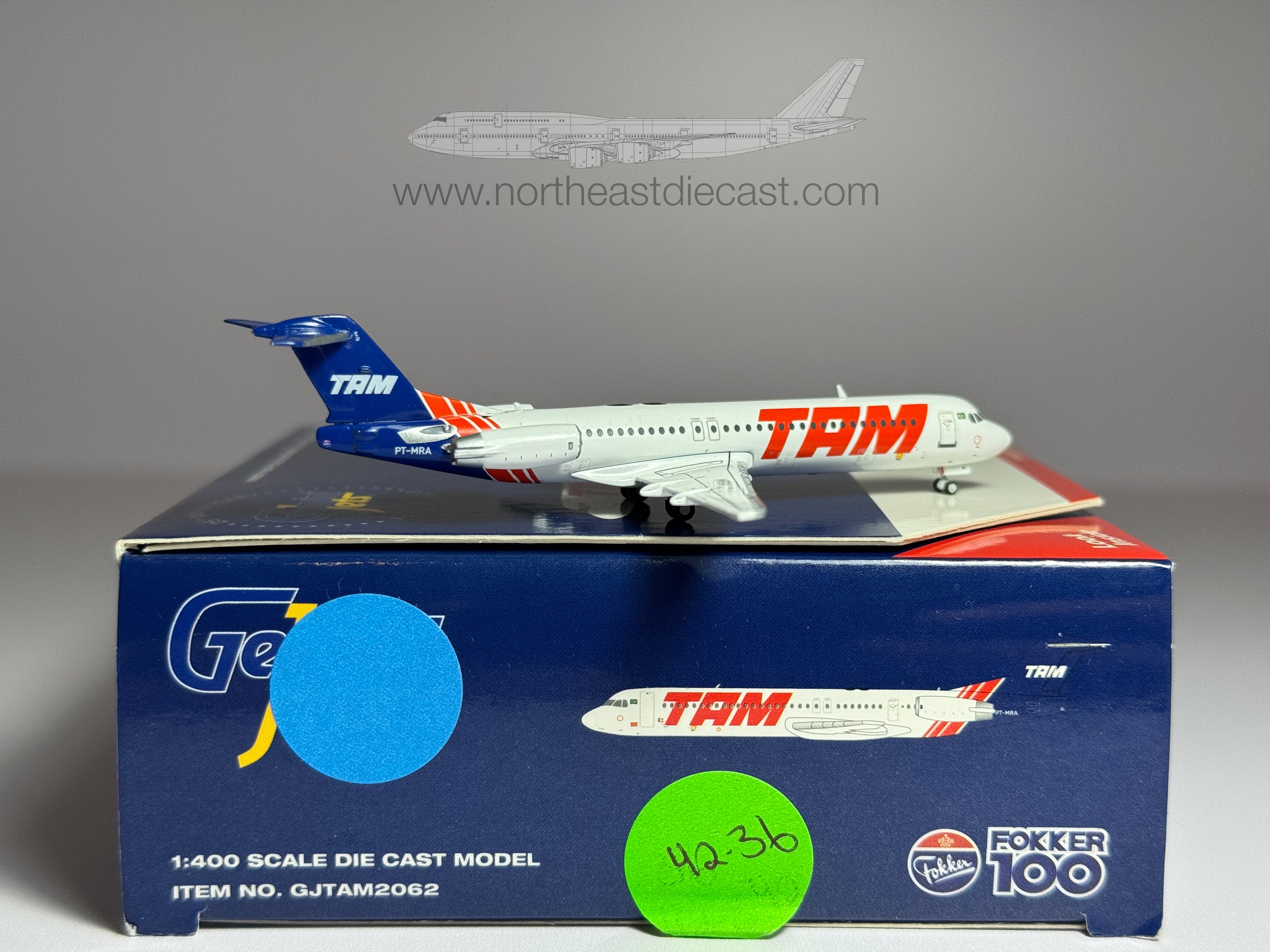 TAM Linhas Aereas Fokker F-100 1:400 Gemini Jets PT-MRA (GJTAM2062)