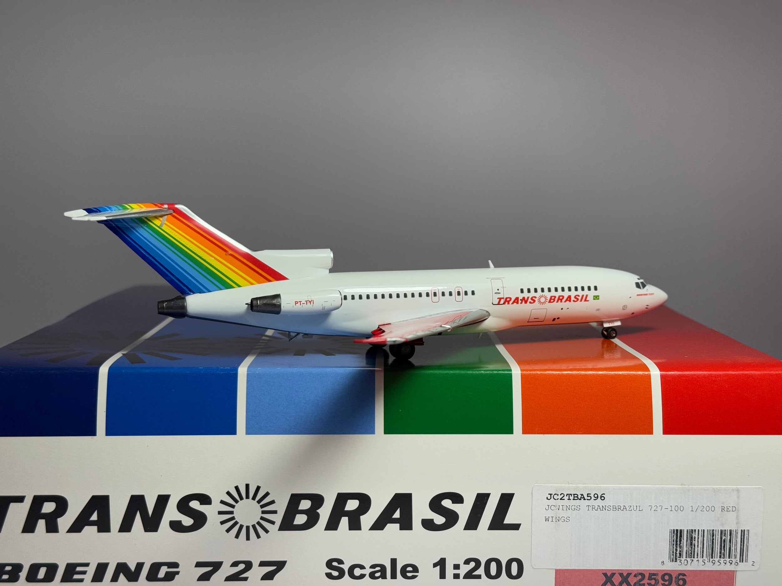 JC Wings 1:200 Transbrasil Boeing 727-100 PT-TYI Red wings XX2596