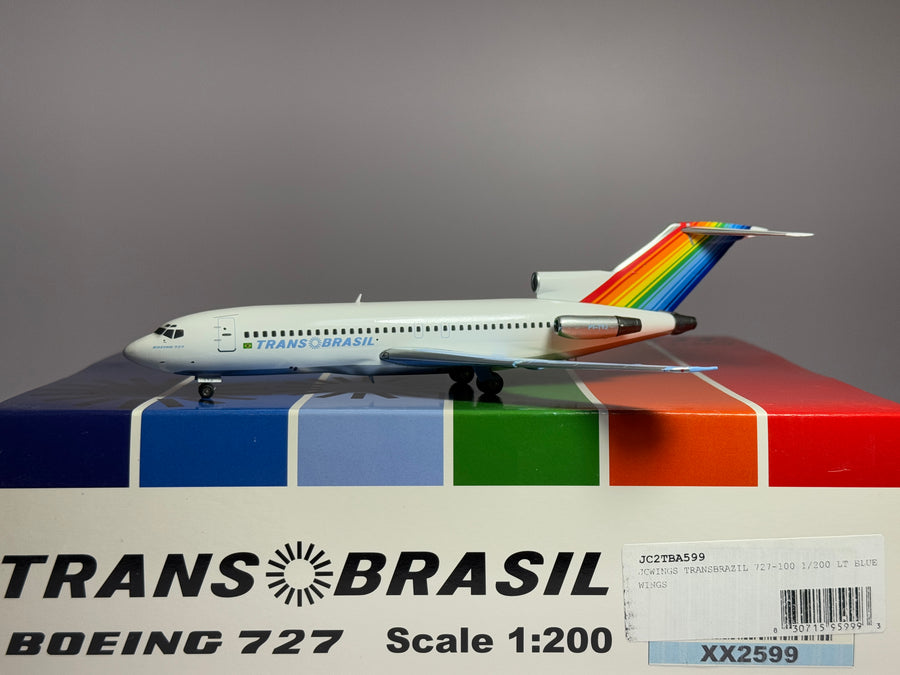 JC Wings 1:200 Transbrasil Boeing 727-100 PT-TYJ Light Blue wings XX2599
