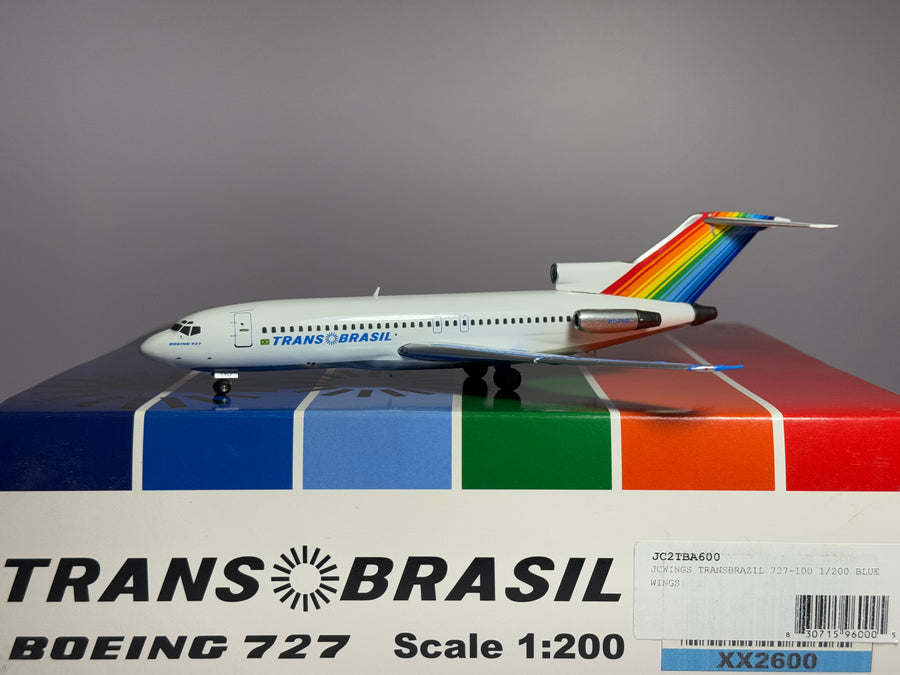 JC Wings 1:200 Transbrasil Boeing 727-100 PT-TYO Blue wings XX2600