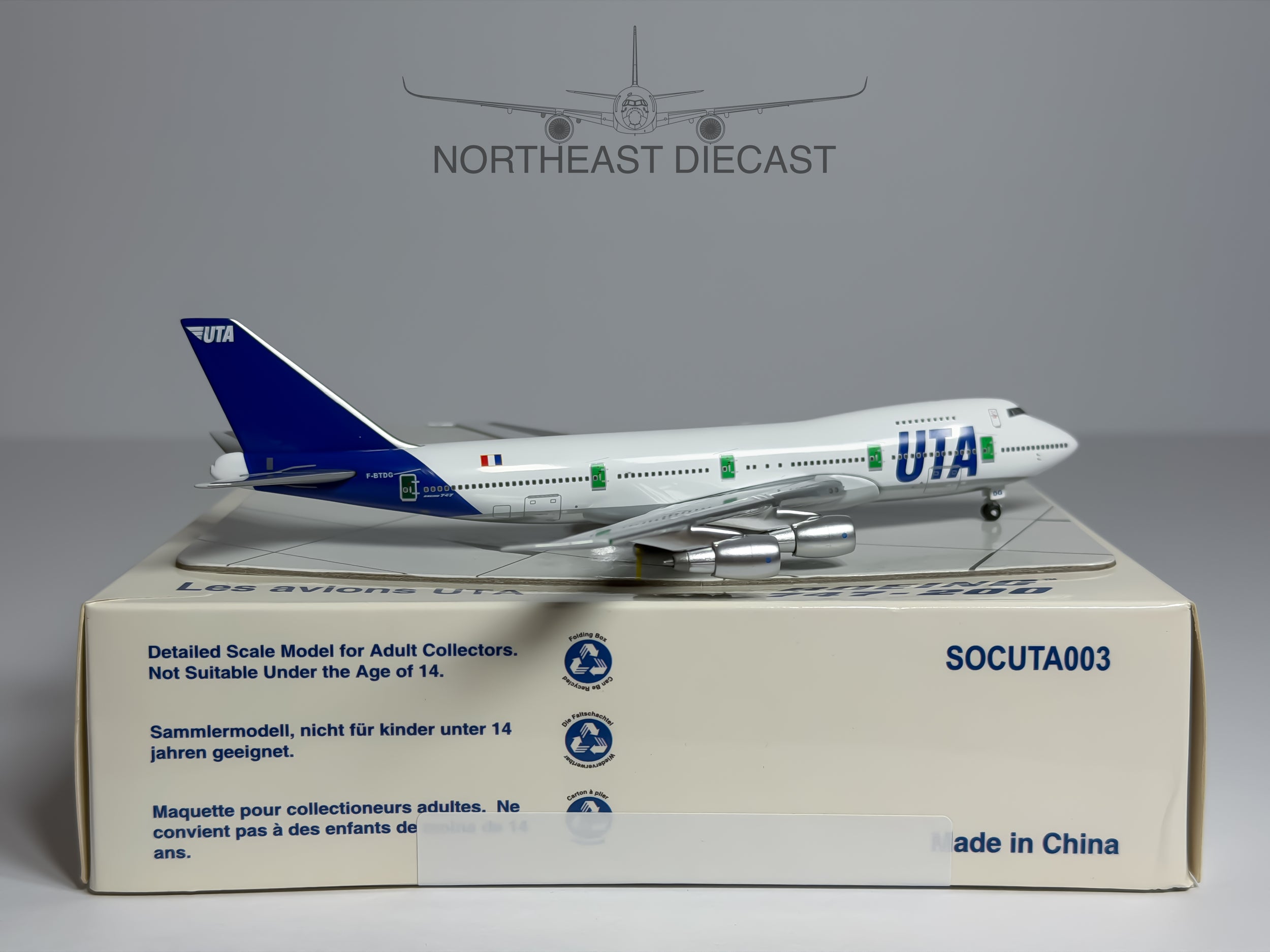 Union de Transports Aeriens (UTA) Boeing 747-200 1:400 SOCATEC F-BTDG (SOCUTA003)