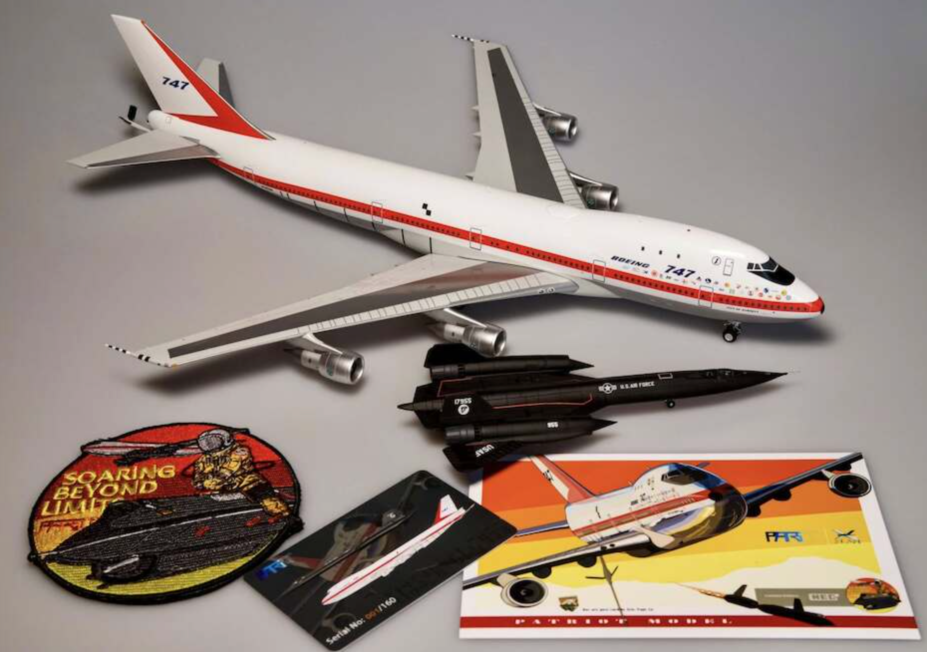 Patriot Model 1:200 Boeing KC-33 Tanker 747-100 N1352B Lockheed SR-71A Blackbird 61-7955 2x Plane Set PT-200-007