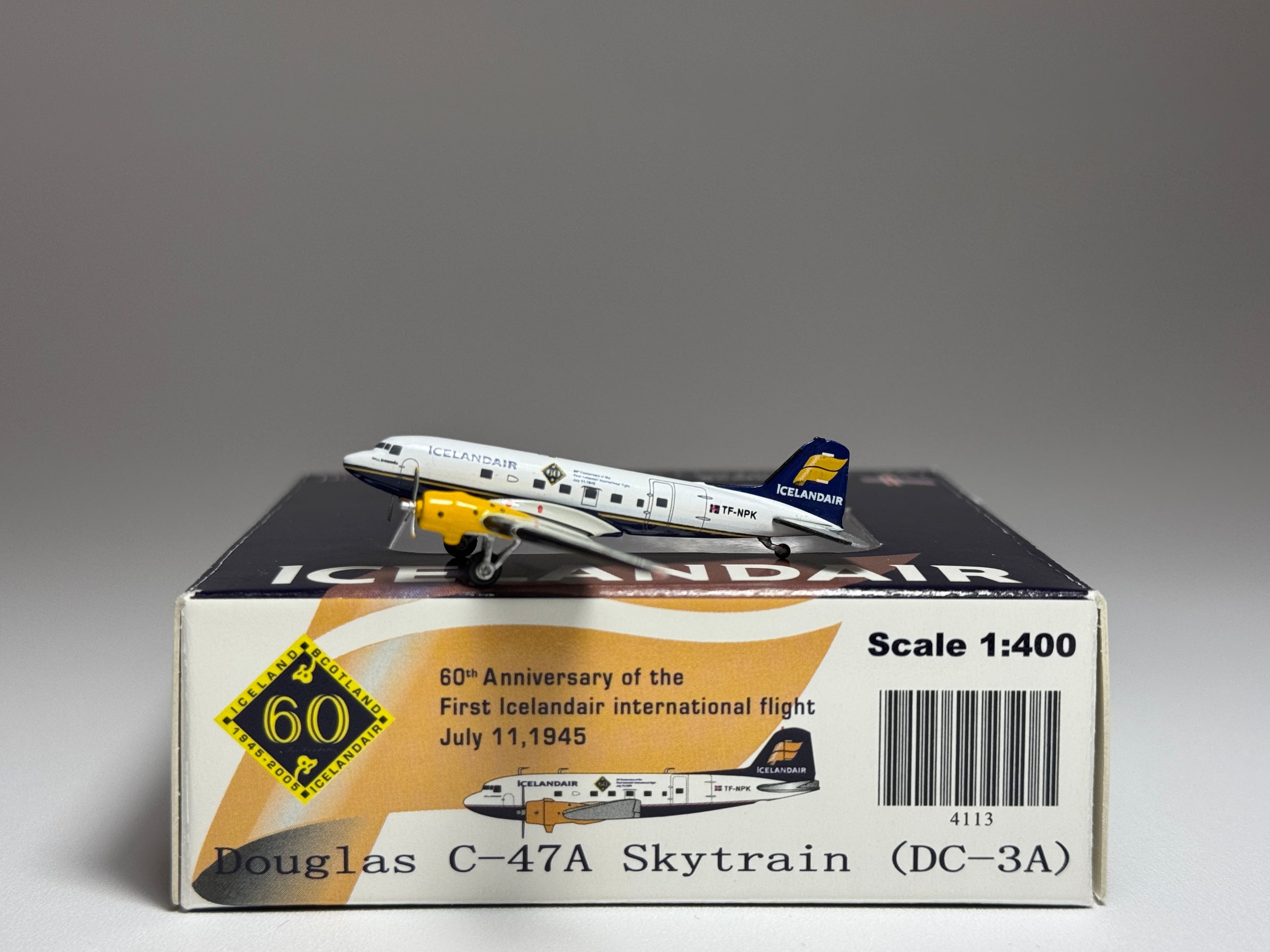 JC Wings 1:400 Icelandair Douglas C-47A TF-NPK 60th Anniversary FL4113