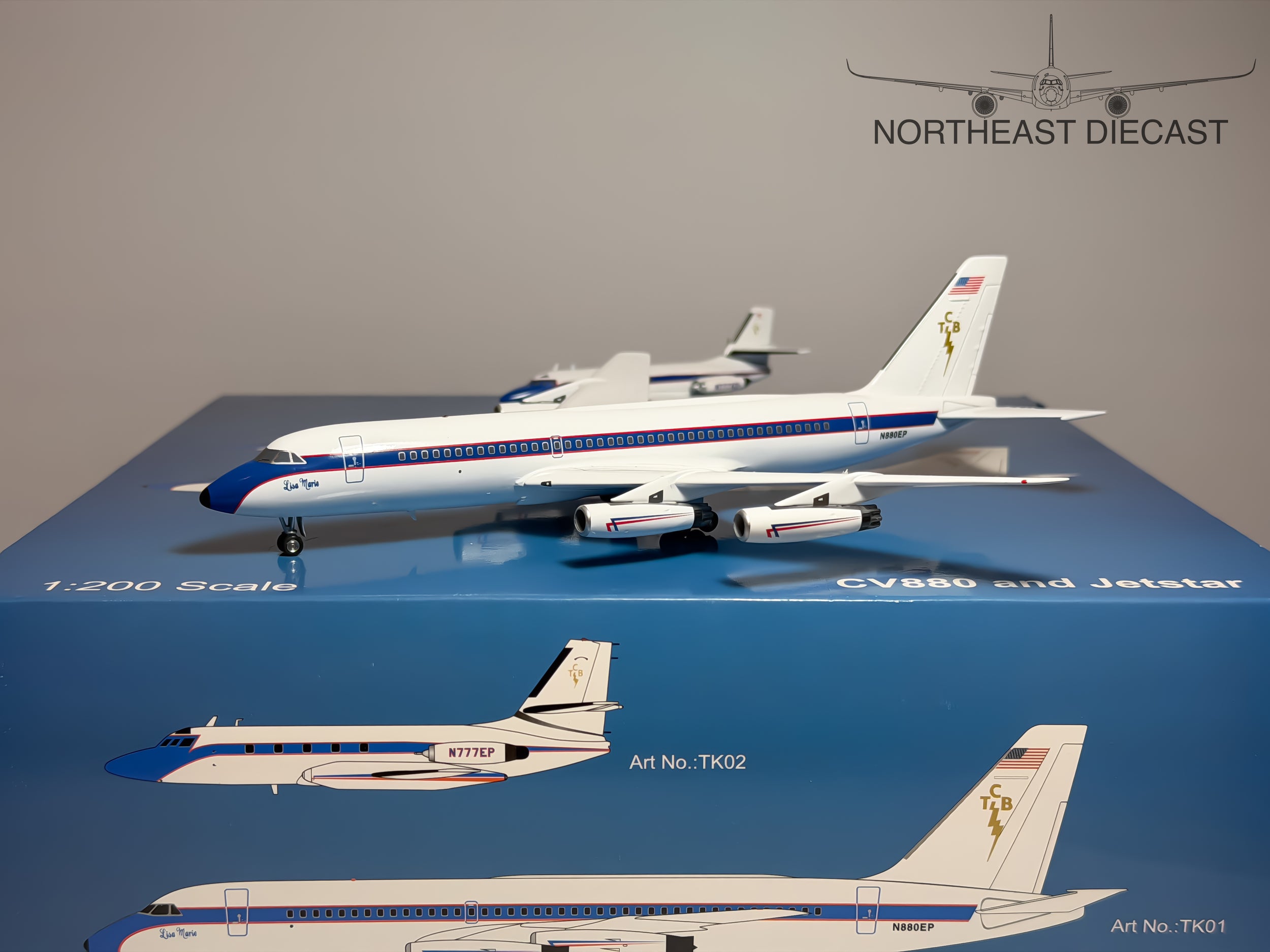 Elvis Presley Convair CV-880 privé Lockheed L-1329 Jet Star 1:200 Inflight200 N880EP & N777EP (TK01/TK02)