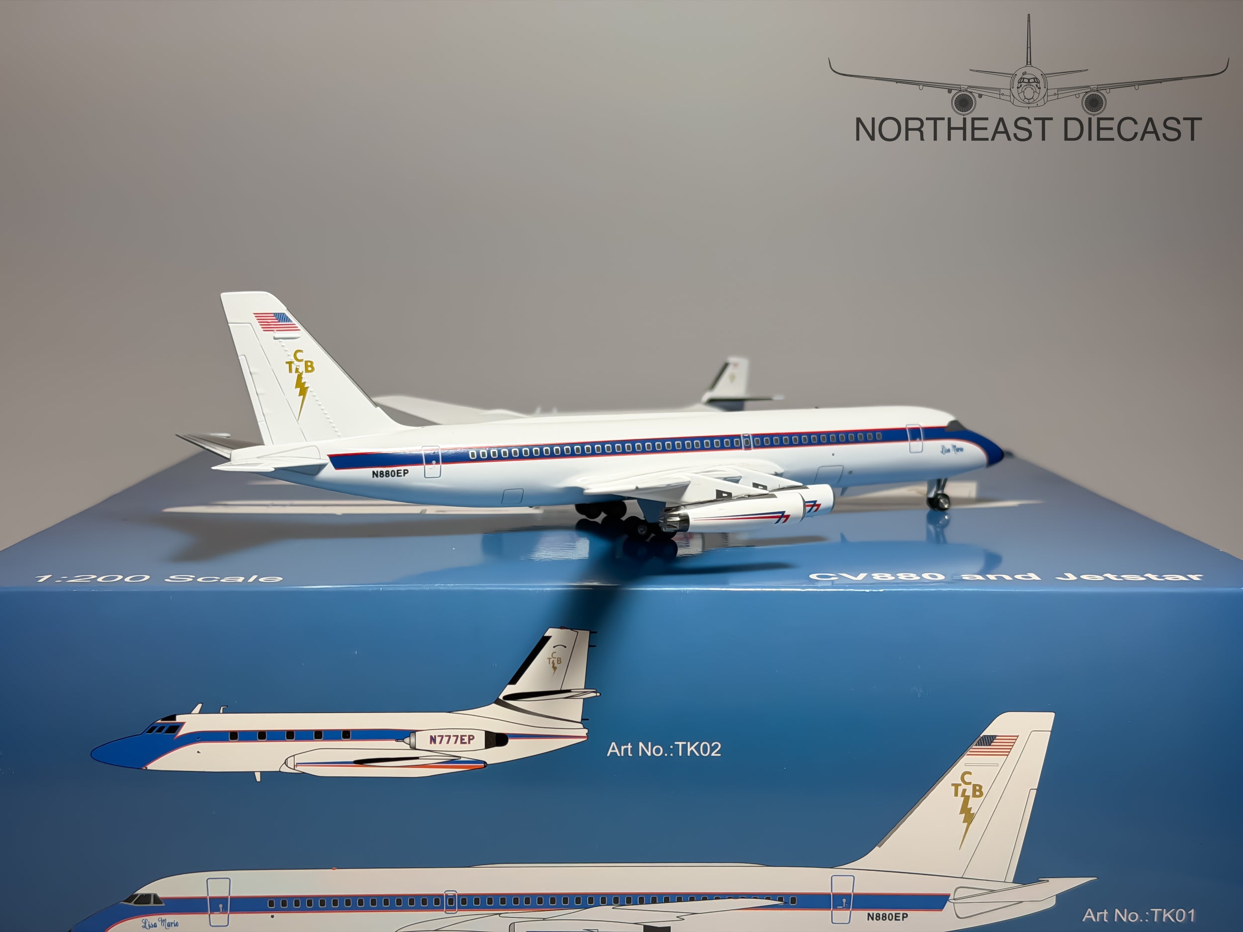 Elvis Presley Convair CV-880 privé Lockheed L-1329 Jet Star 1:200 Inflight200 N880EP & N777EP (TK01/TK02)