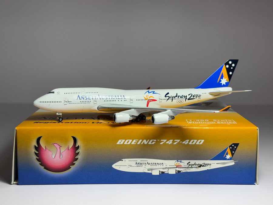 Phoenix Models 1:400 Ansett Australia Boeing 747-400 VH-ANA Sydney 2000 PH10301