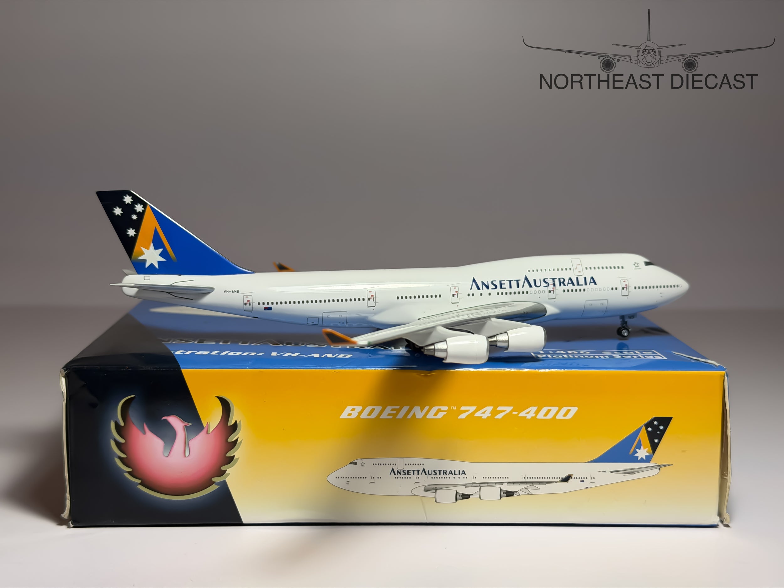Ansett Australia Boeing 747-400 1:400 Phoenix VH-ANB (PH410302)