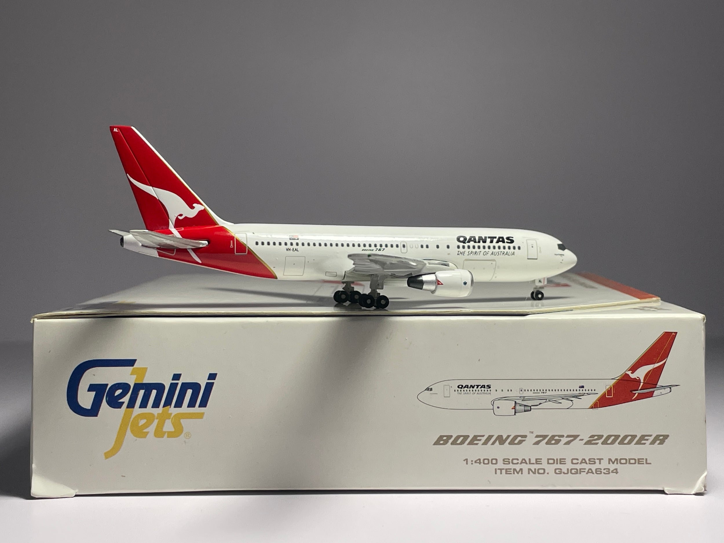 Gemini Jets 1:400 Qantas Airways Boeing 767-200 VH-EAL City of Geelong GJQFA634