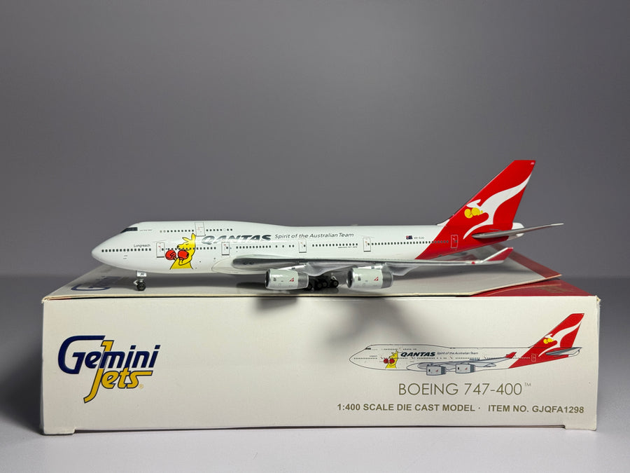 Gemini Jets 1:400 Qanats Airways Boeing 747-400 VH-OJU Boxing Kangaroo GJQFA1298