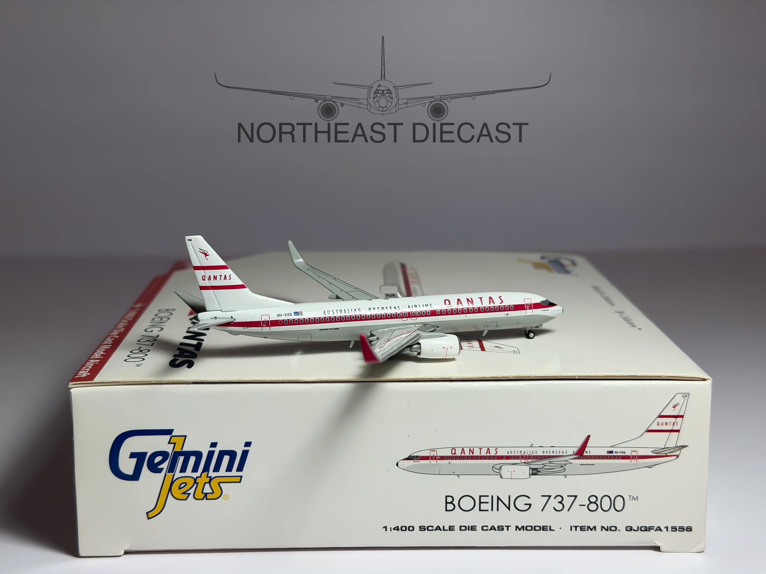 Qantas Airways Boeing 737-800 1:400 Gemini Jets VH-VXQ (GJQFA1556)