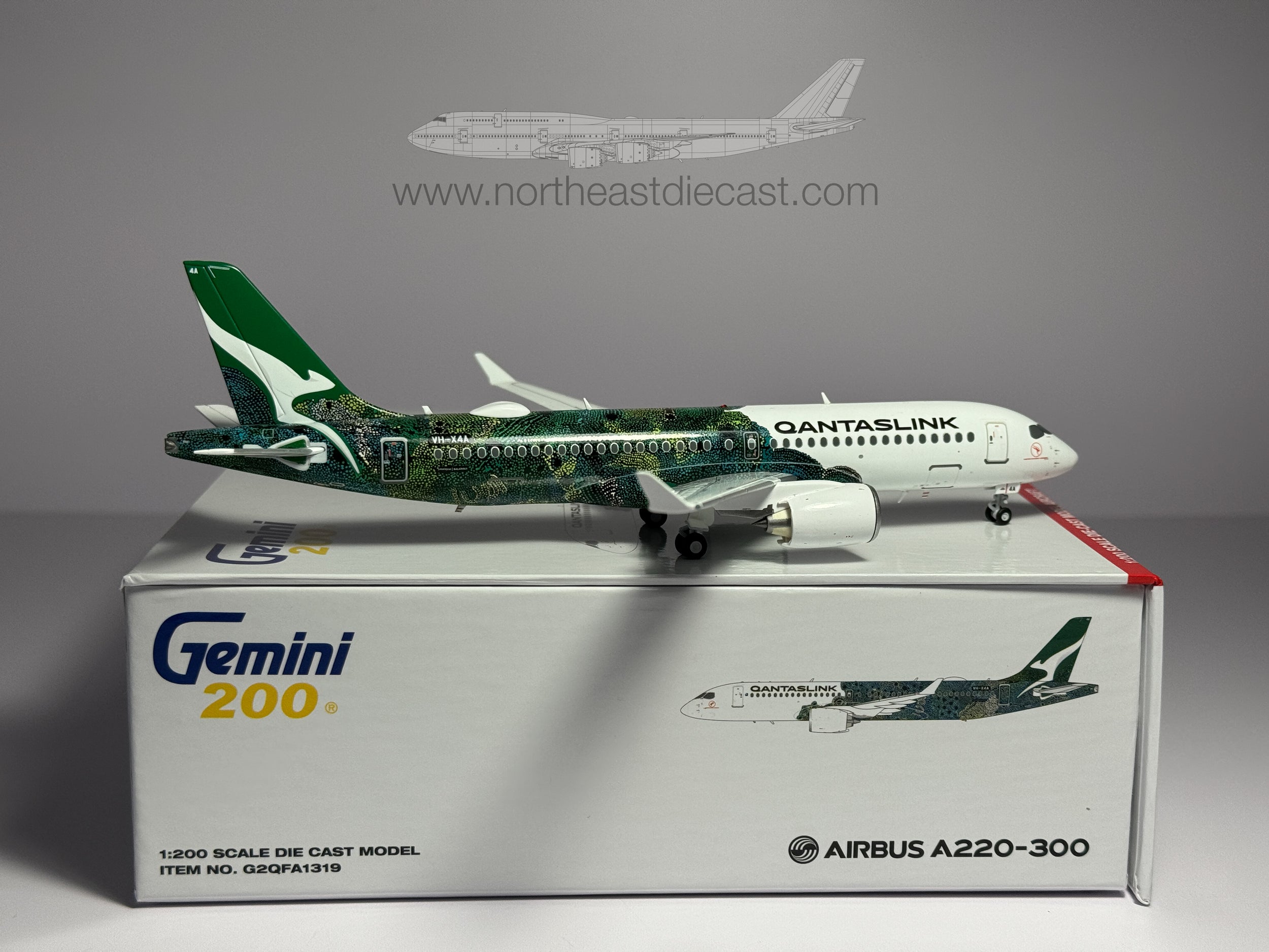 Qantas Link Airbus A220-300 1:200 Gemini Jets VH-X4A (G2QFA1319)