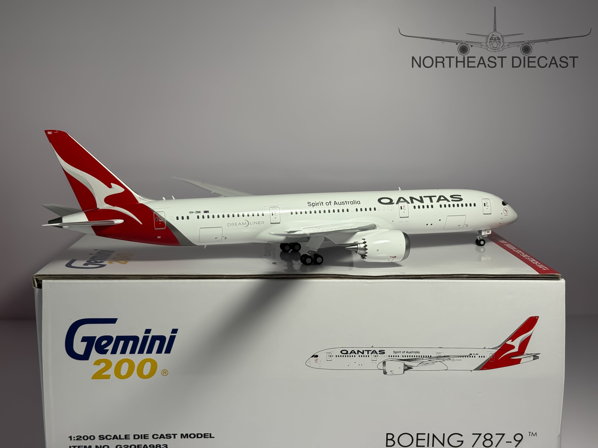 Qantas Airways Boeing 787-9 1:200 Gemini Jets VH-ZNK (G2QFA983)