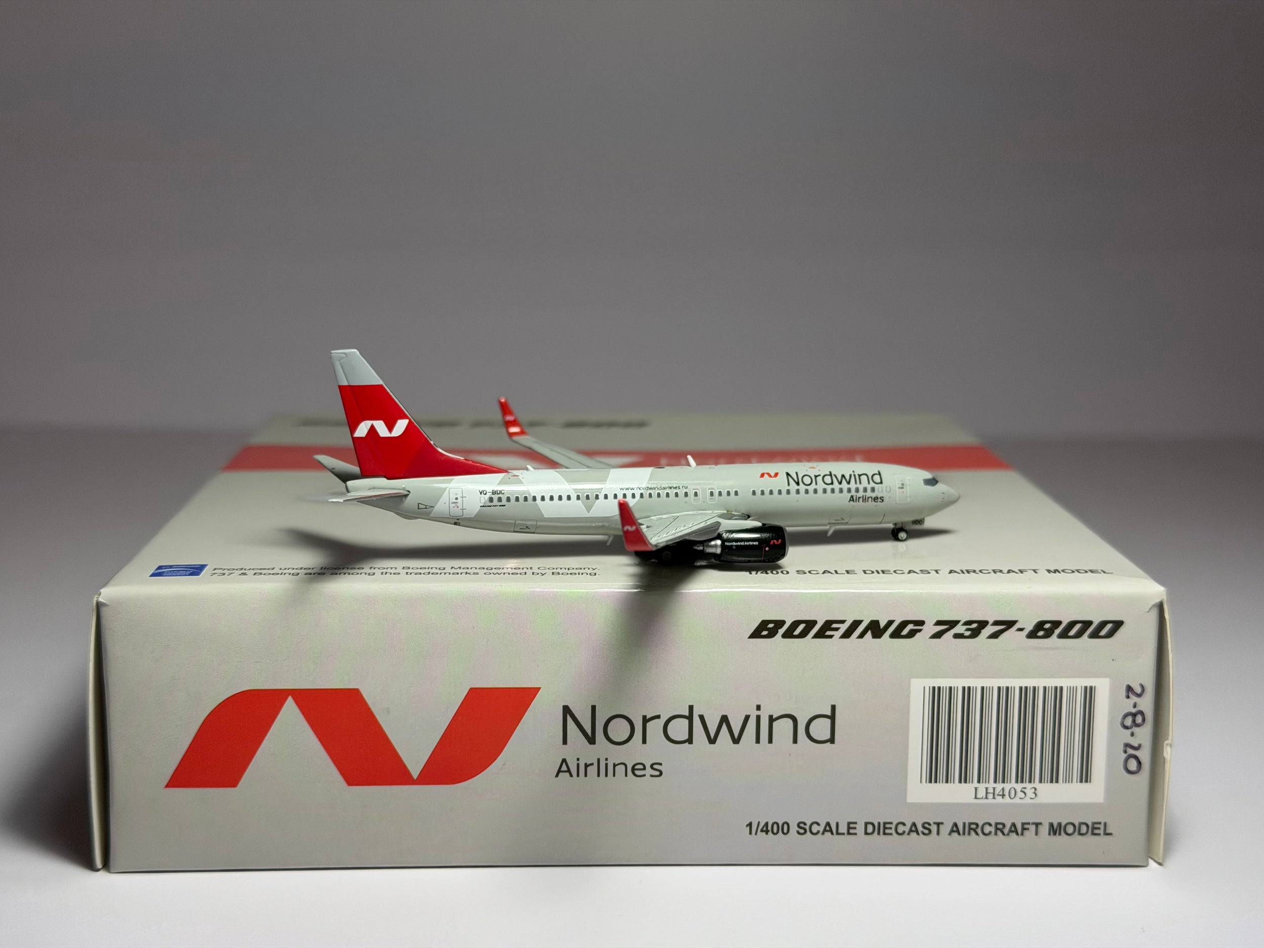 JC Wings 1:400 Nordwind Airlines Boeing 737-800 VQ-BDC current colors LH4NWS053