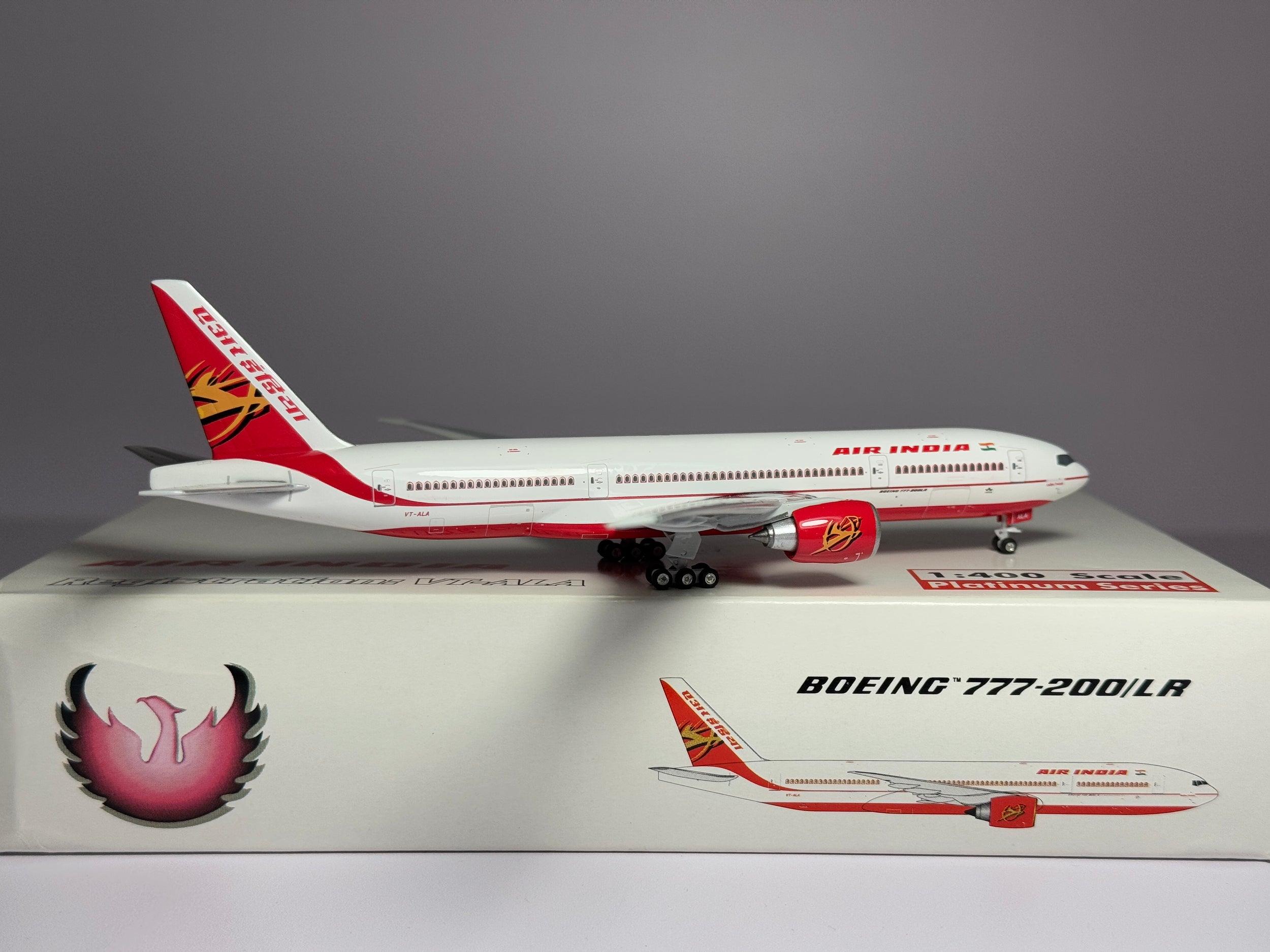 Phoenix Models 1:400 India Airlines Boeing 777-200 VT-ALA old colors PH10186