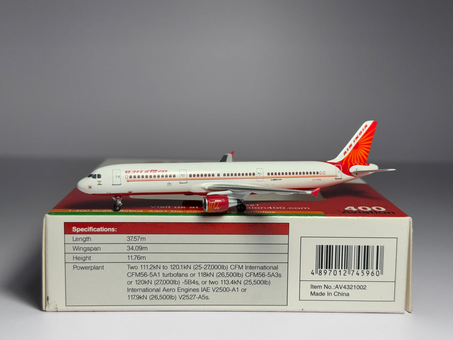 Aviation400 1:400 Air India Airbus A321 VT-PPA old scheme AV4321002