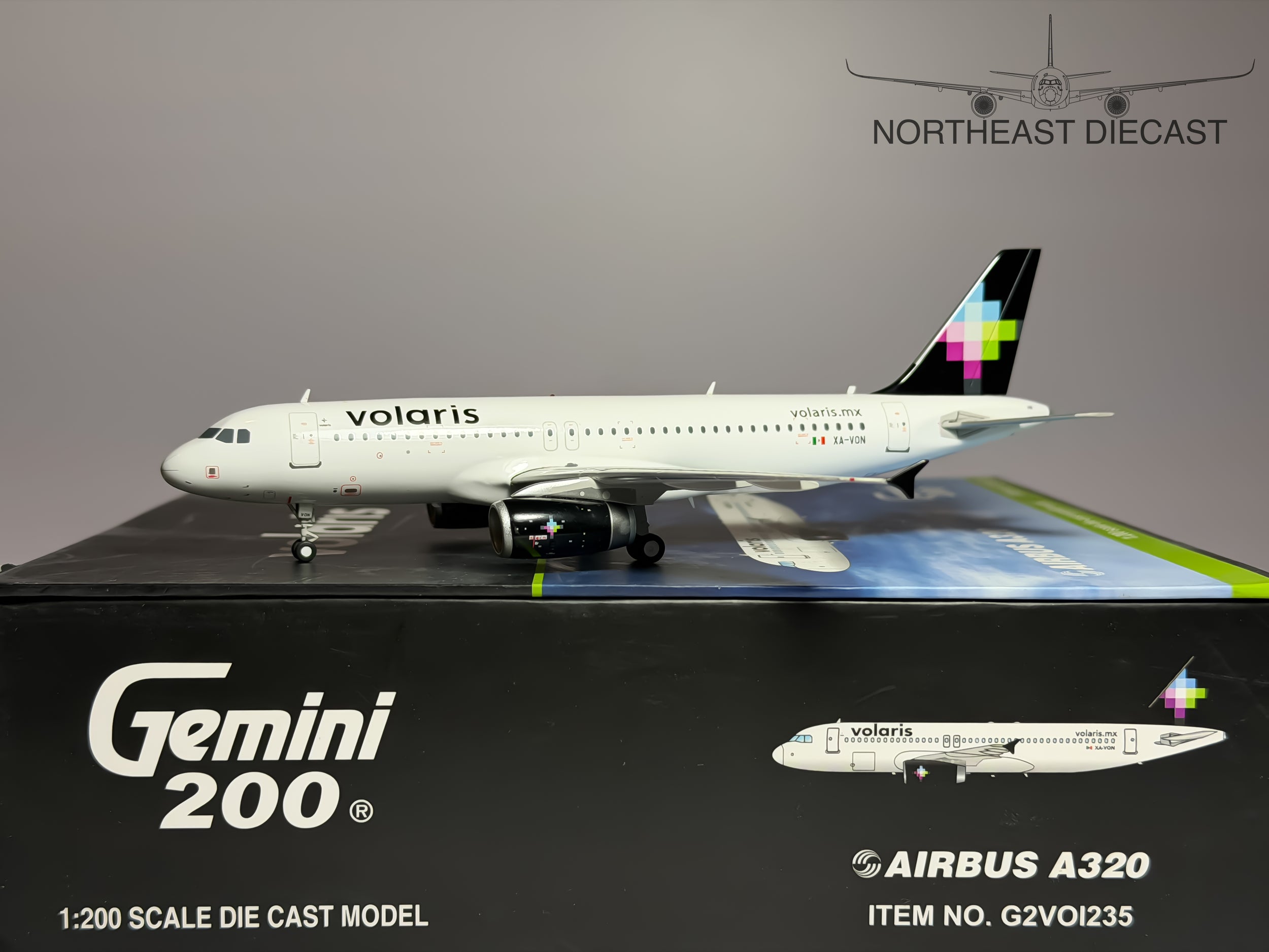 Volaris Airbus A320-200 1:200 Gemini Jets XA-VON (G2VOI235)