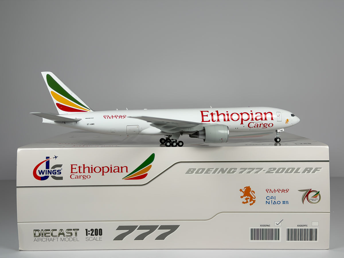 Ethiopian Cargo Boeing 777F 1:200 JC Wings ET-AWE (XX20296C)
