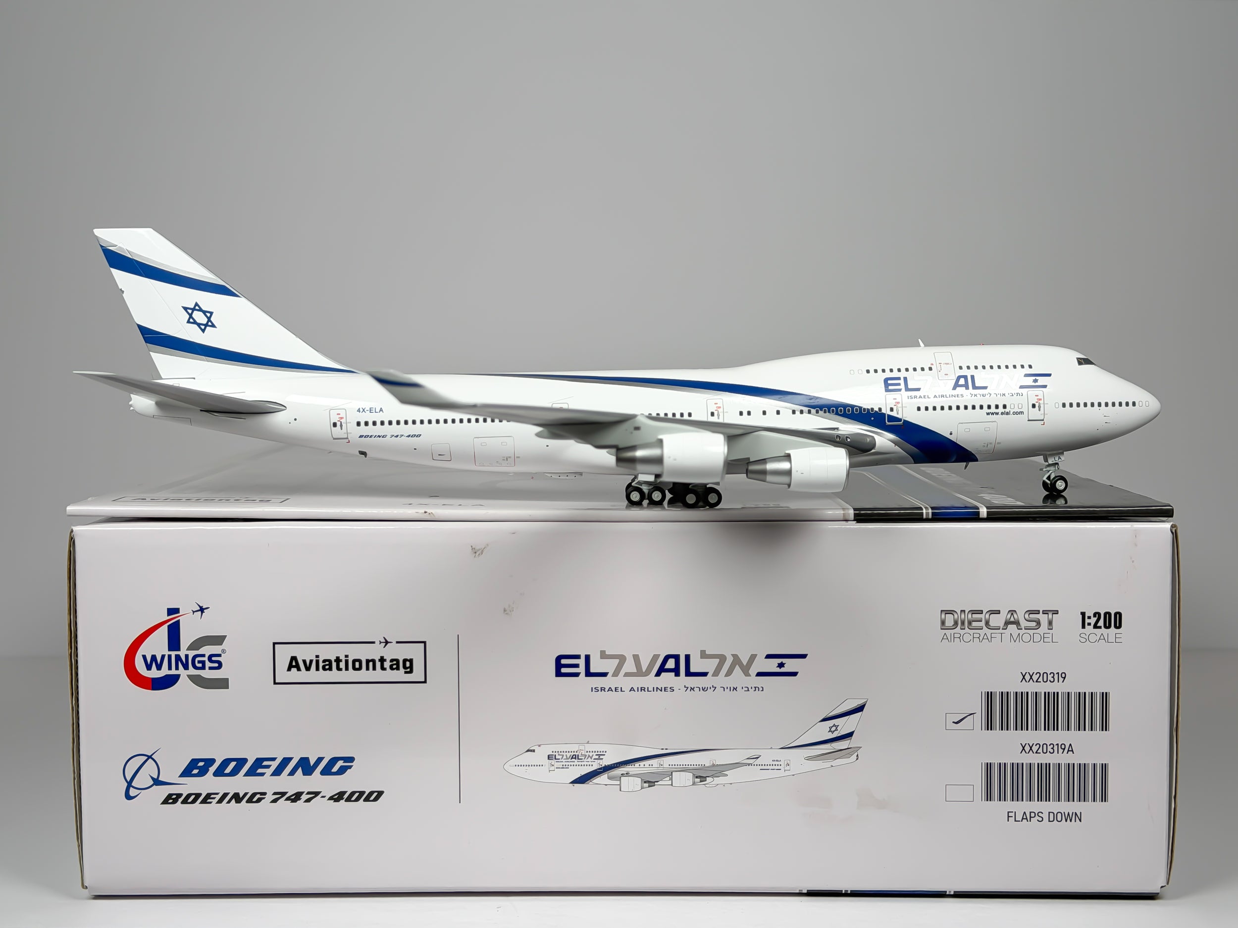 El Al Israel Airlines Boeing 747-400 1:200 JC Wings 4X-ELA (XX20319)