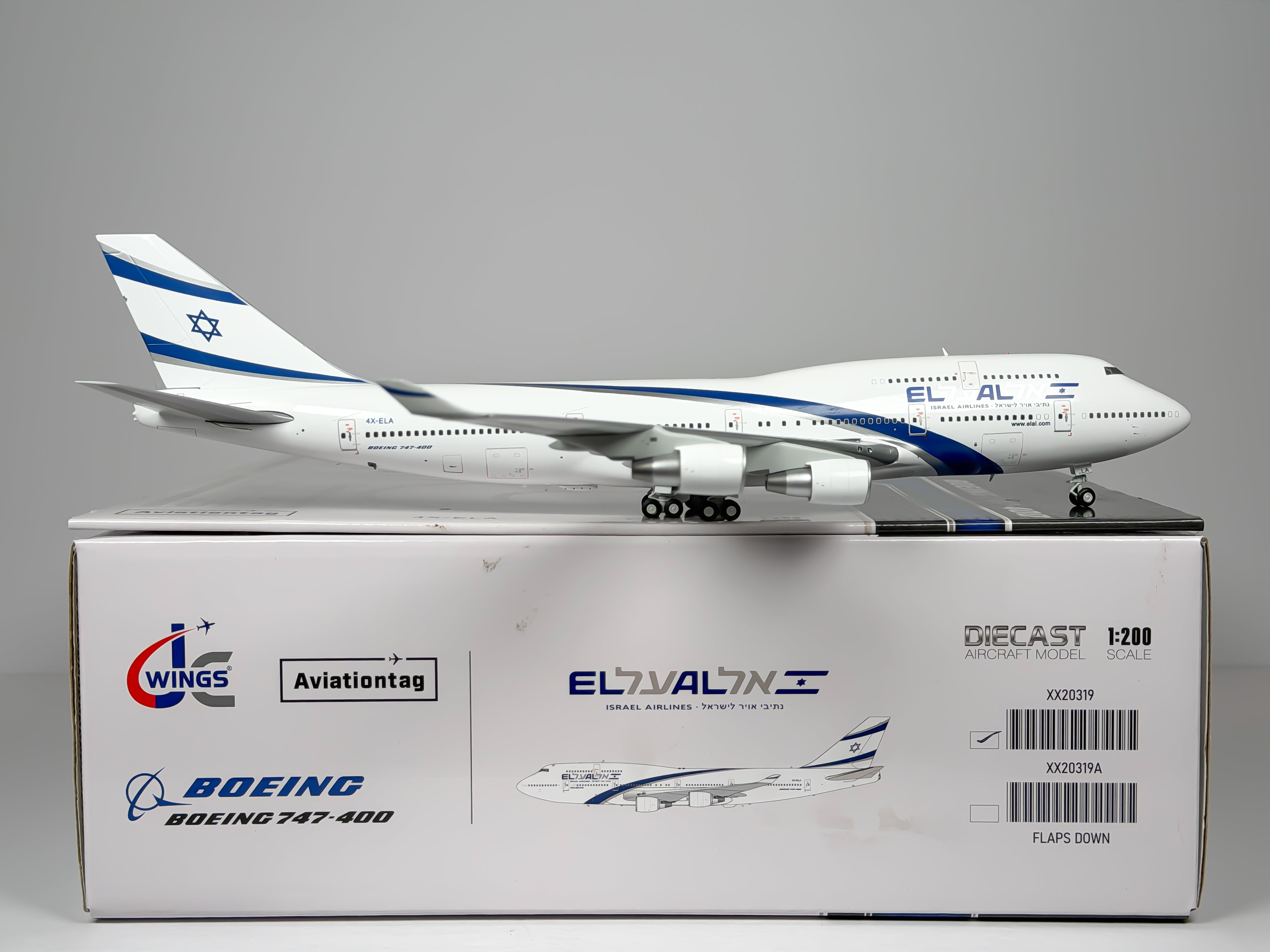 El Al Israel Airlines Boeing 747-400 1:200 JC Wings 4X-ELA (XX20319)
