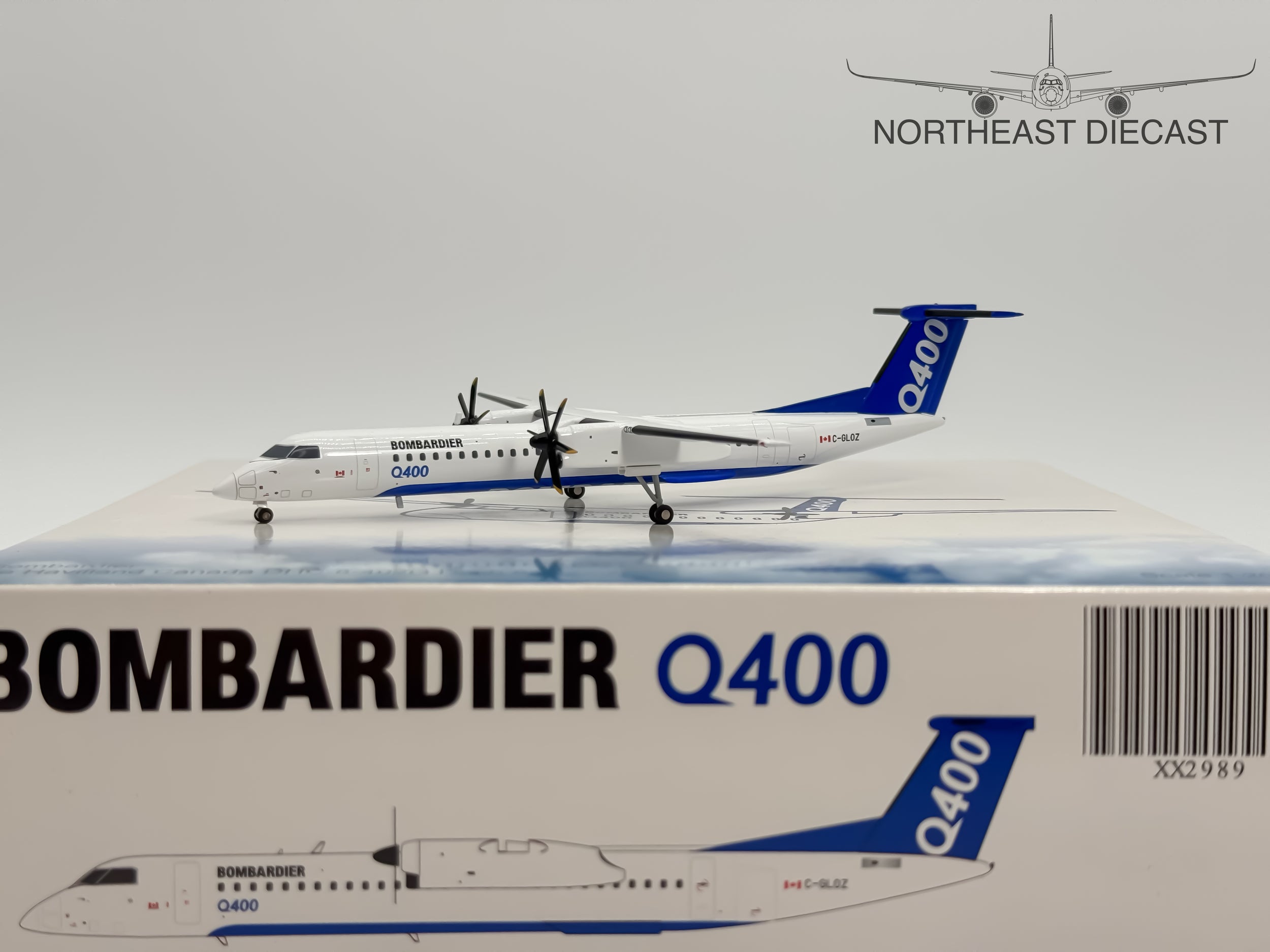 Bombardier House De Havilland Q400 1:200 JC Wings C-GLOZ (XX2989)