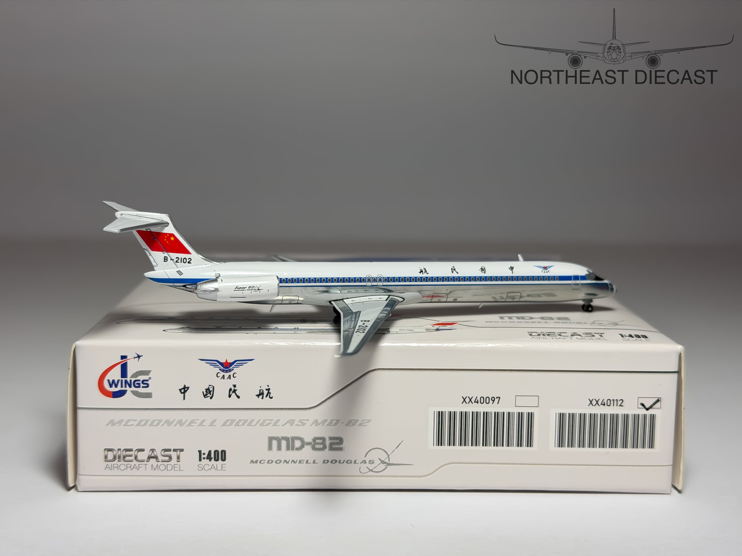 CAAC McDonnell Douglas MD-82 1:400 JC Wings B-2102 (XX40112)