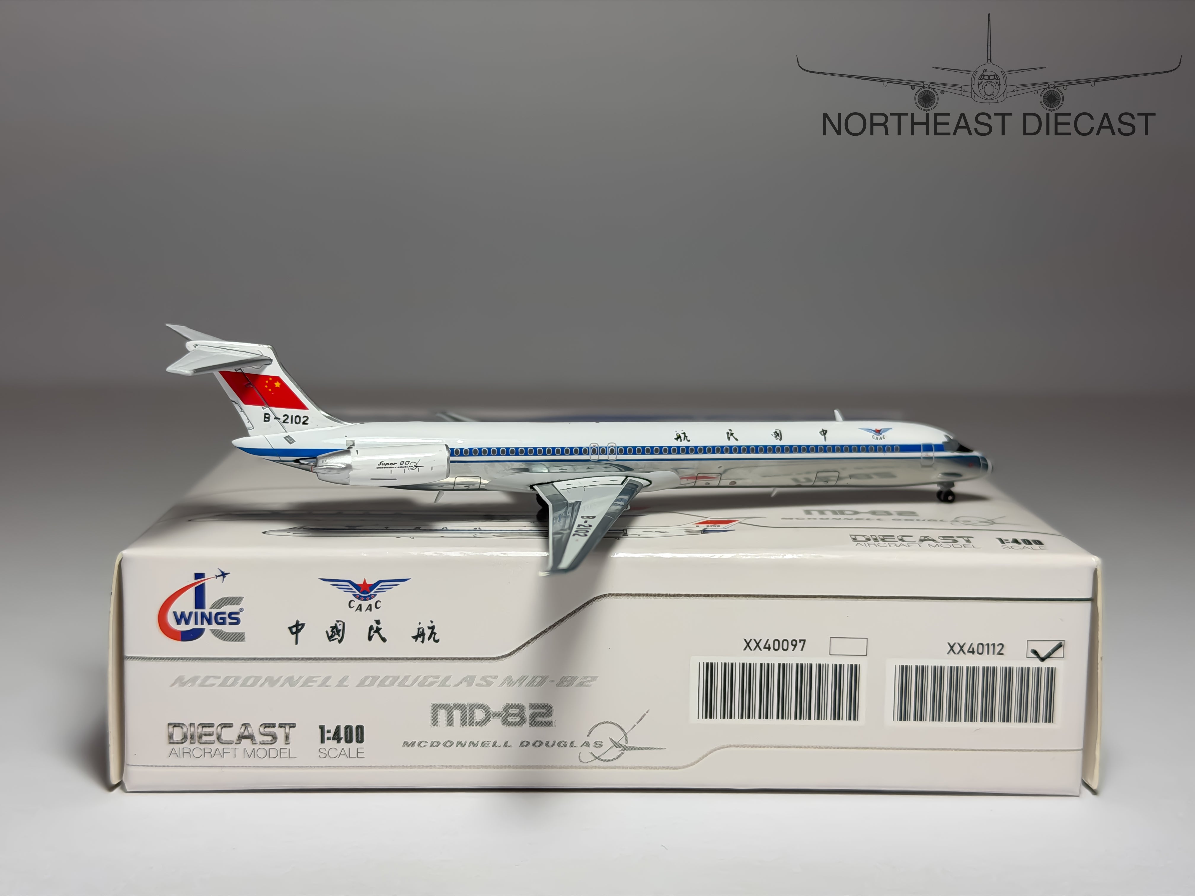 CAAC McDonnell Douglas MD-82 1:400 JC Wings B-2102 (XX40112)