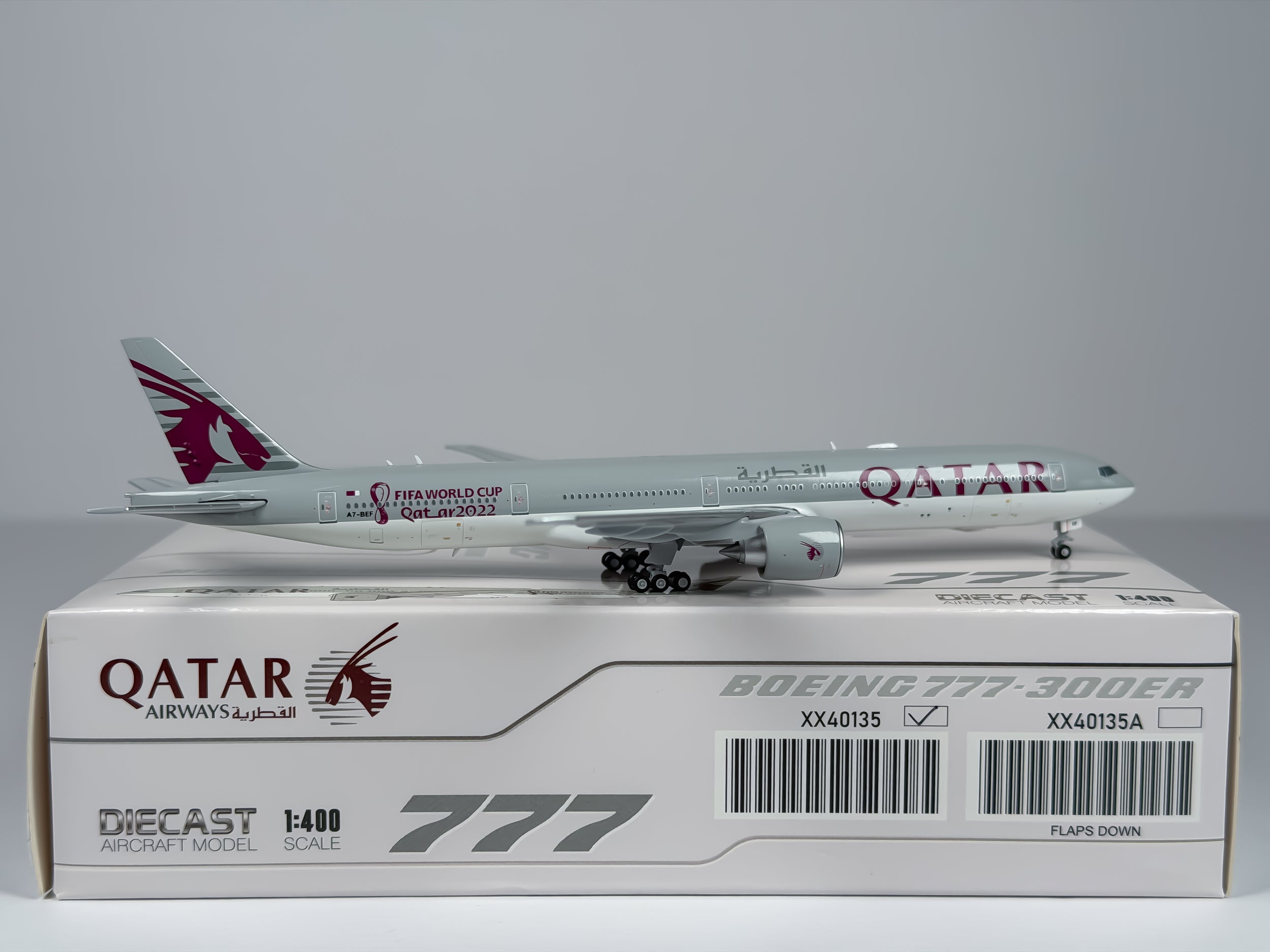 Qatar Airways Boeing 777-300ER 1:400 JC Wings A7-BEF (XX40135)